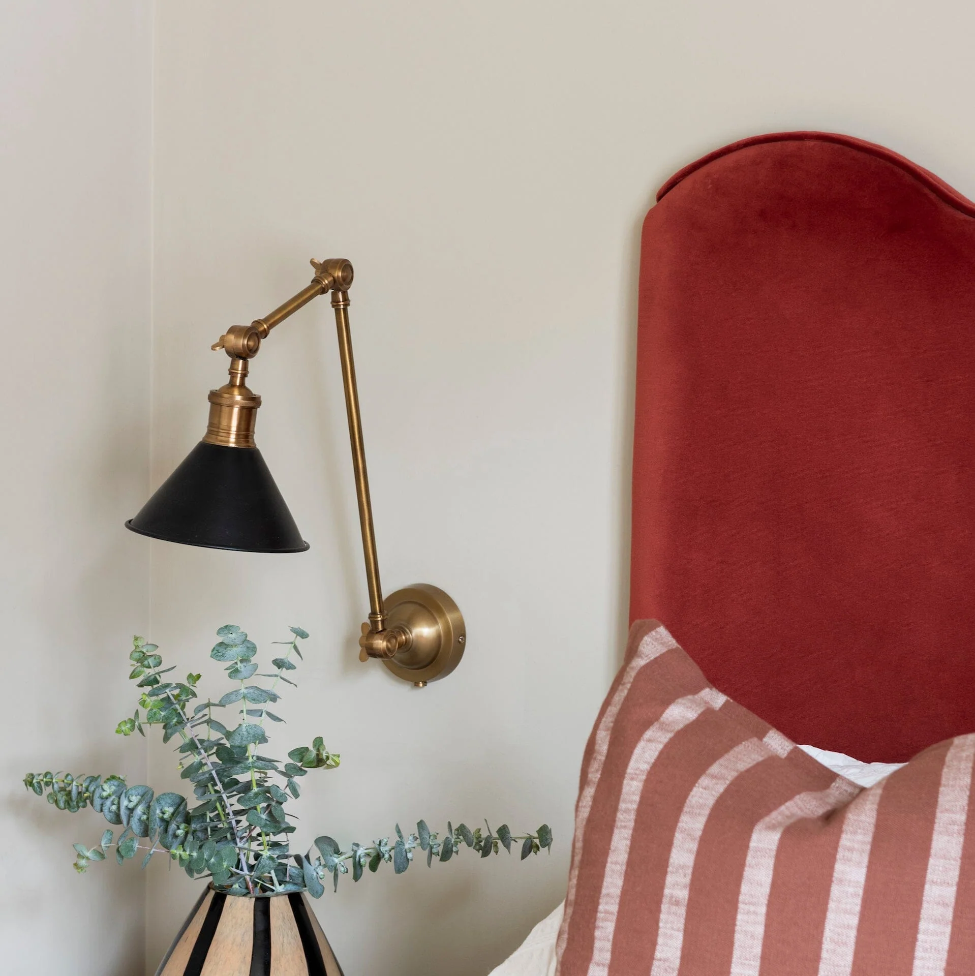 Tuskar Long Arm Cone Wall Light- Brass & Black Finishes - Image 7