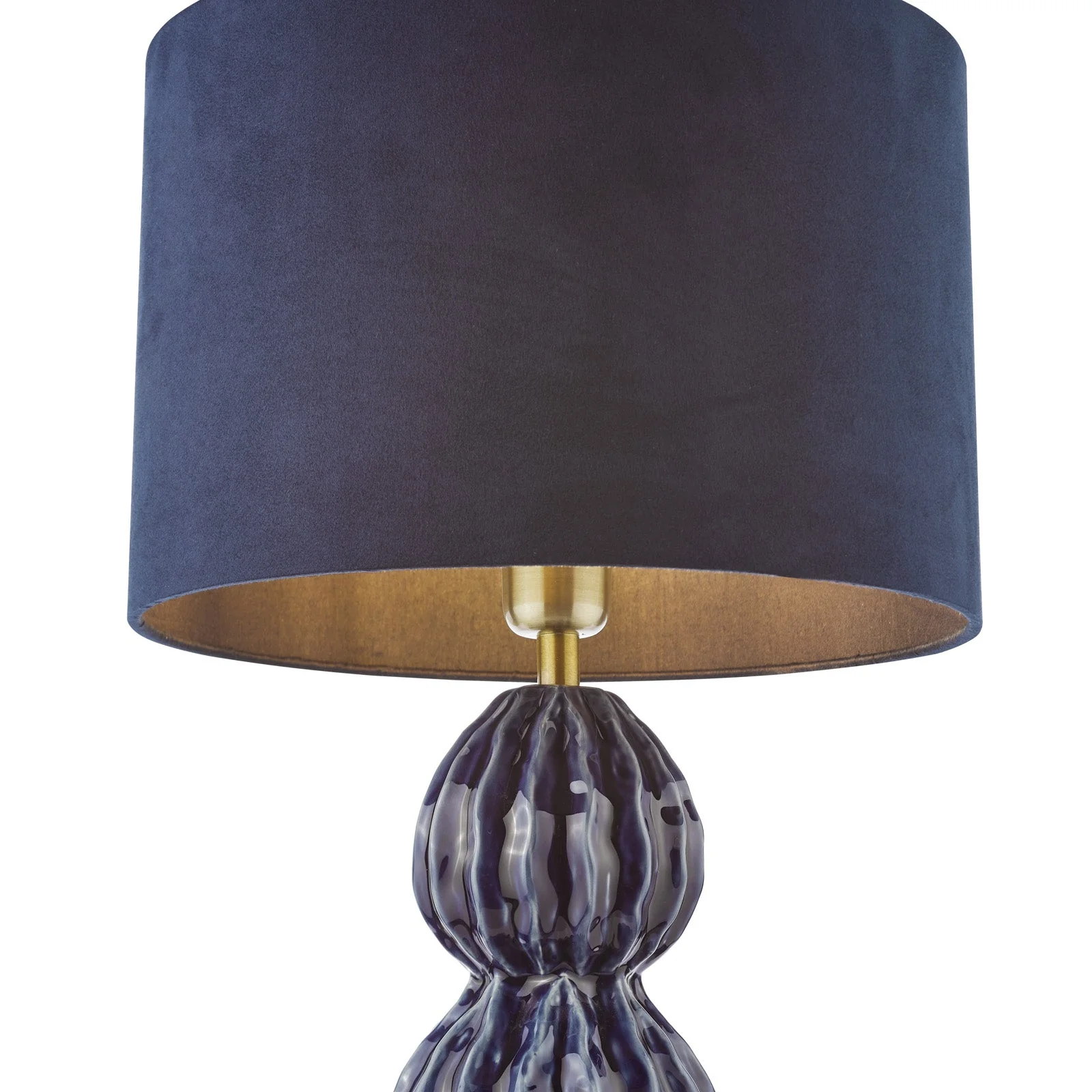 Lorelai Ceramic Table Lamp Blue/Grey With Shade E27 - Image 3