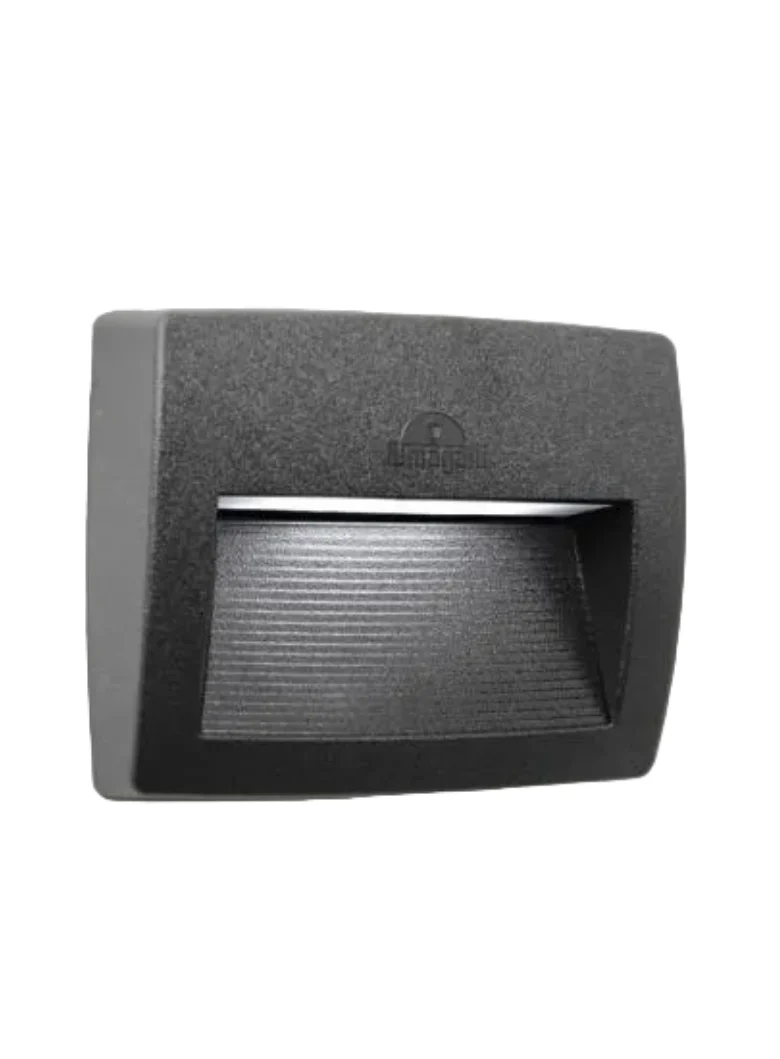 Lorenza 150/190/270mm Outdoor Recessed Wall Light - Black/Grey Finish - Image 3