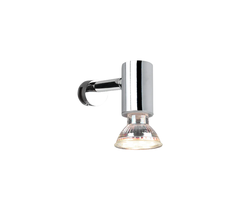 Lorenzo 1Lt Bathroom Spotlight - Chrome/Black - Image 2