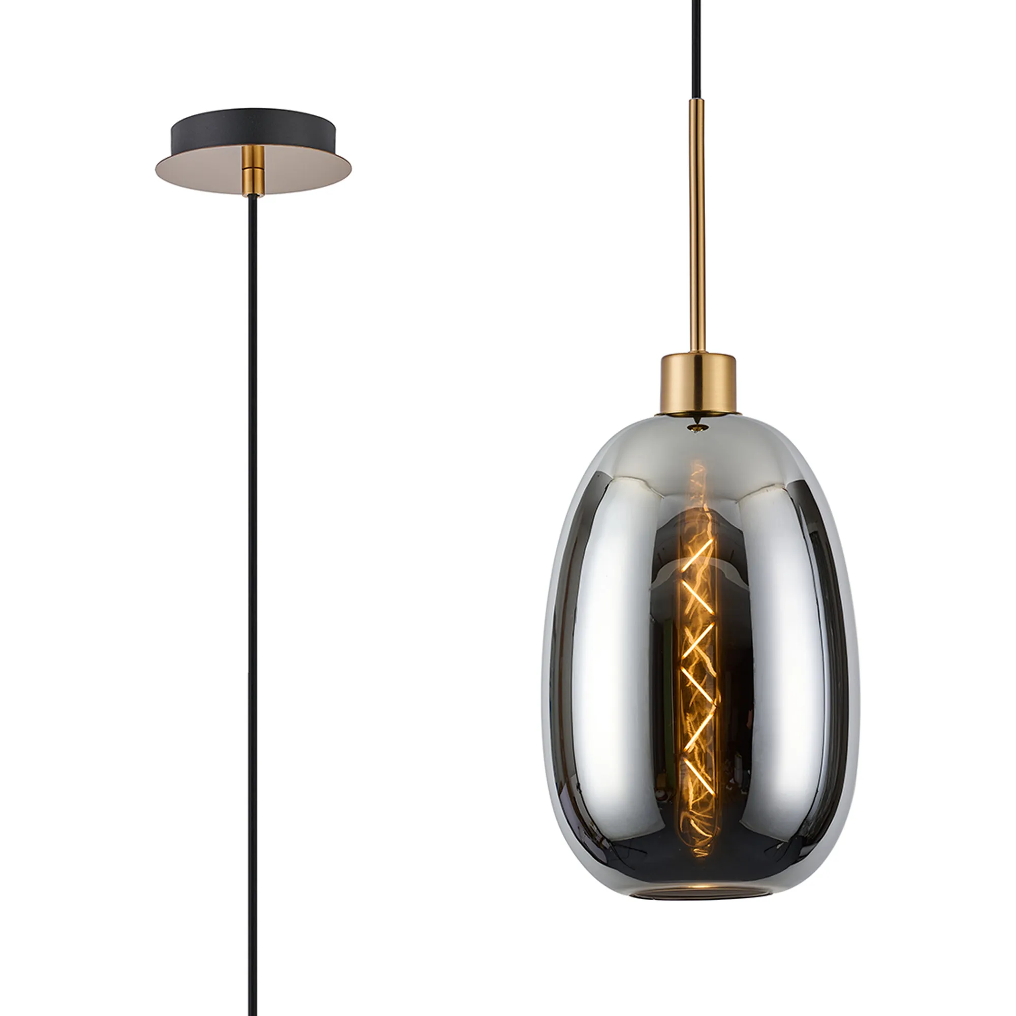 Lori 1.7m Single Pendant, 1 Light Adjustable E27- Antique Gold w Various Finishes - Image 3