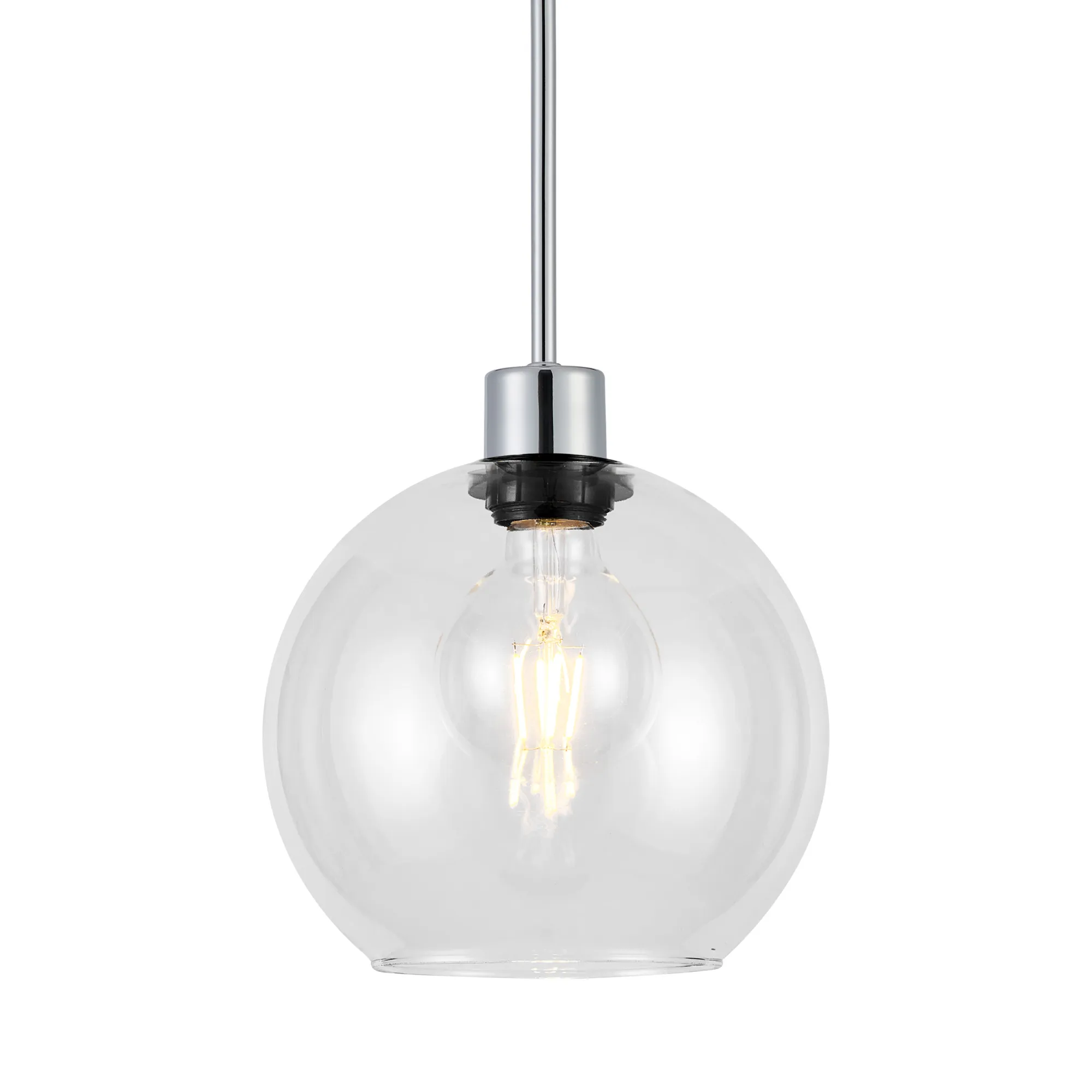 Lori 1.7m Single Pendant 1 Light Adjustable E27 Polished Chrome w Various Finishes - Image 12