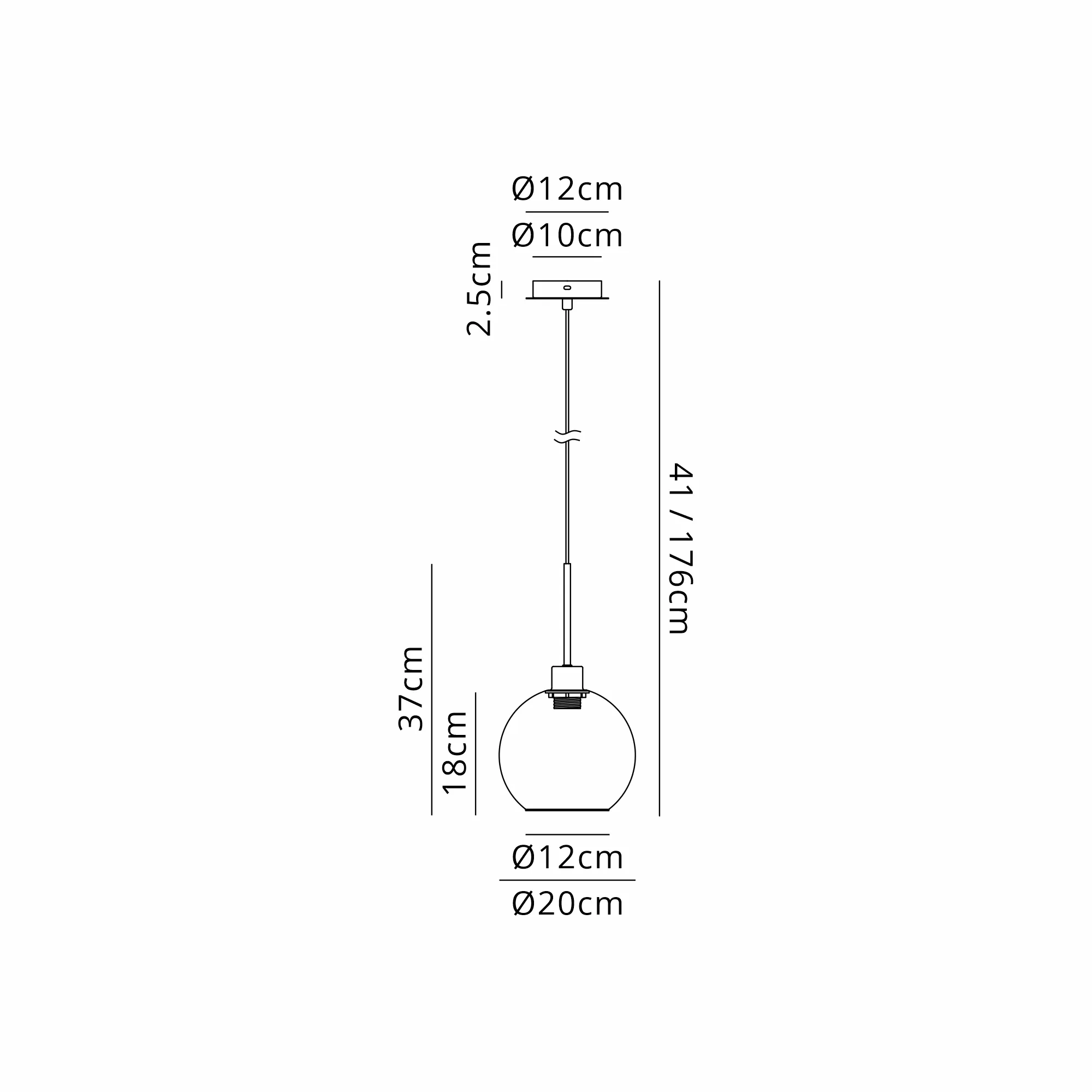 Lori 1.7m Single Pendant 1 Light Adjustable E27 Polished Chrome w Various Finishes - Image 17