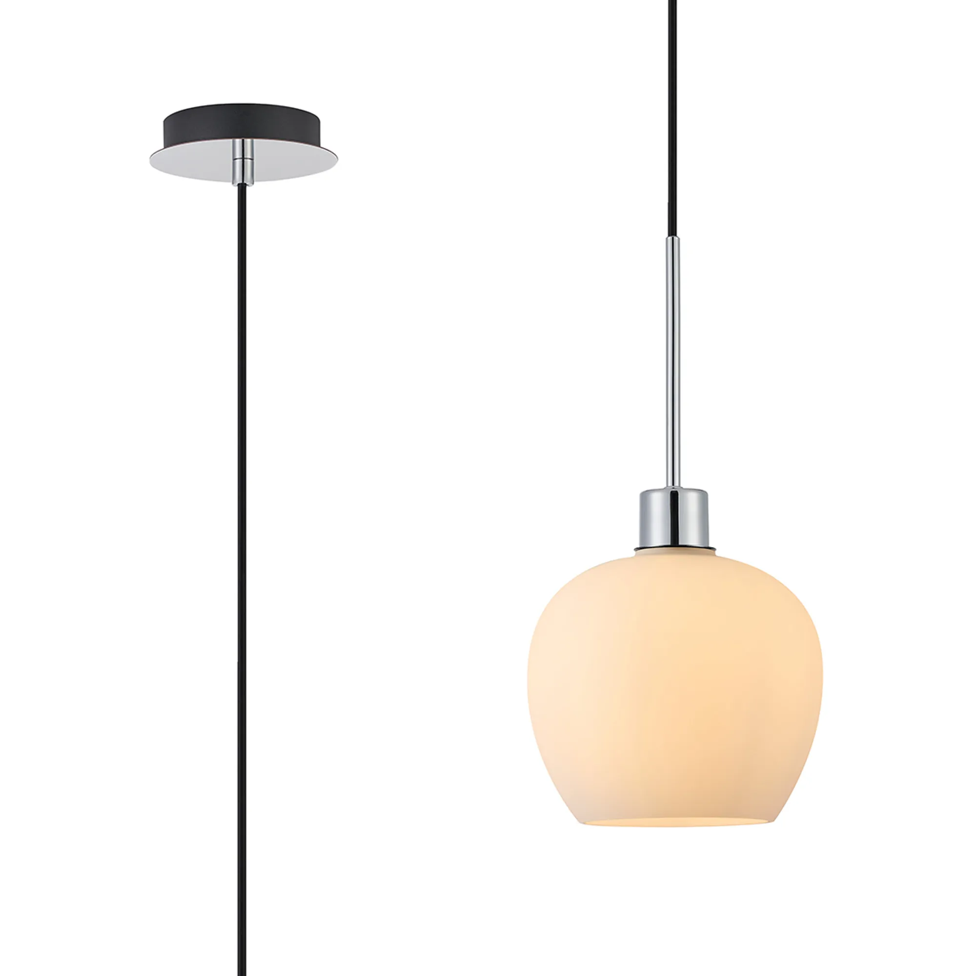 Lori 1.7m Single Pendant 1 Light Adjustable E27 Polished Chrome w Various Finishes - Image 3
