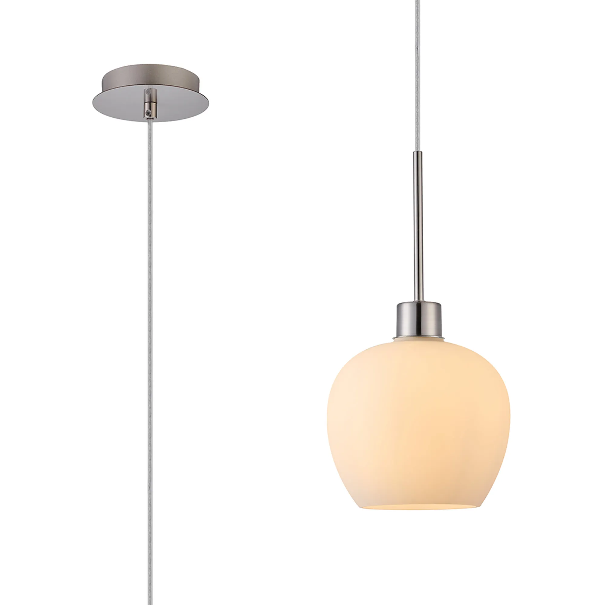 Lori 1.7m Single Pendant 1 Light Adjustable E27- Satin Nickel w Various Finishes - Image 4