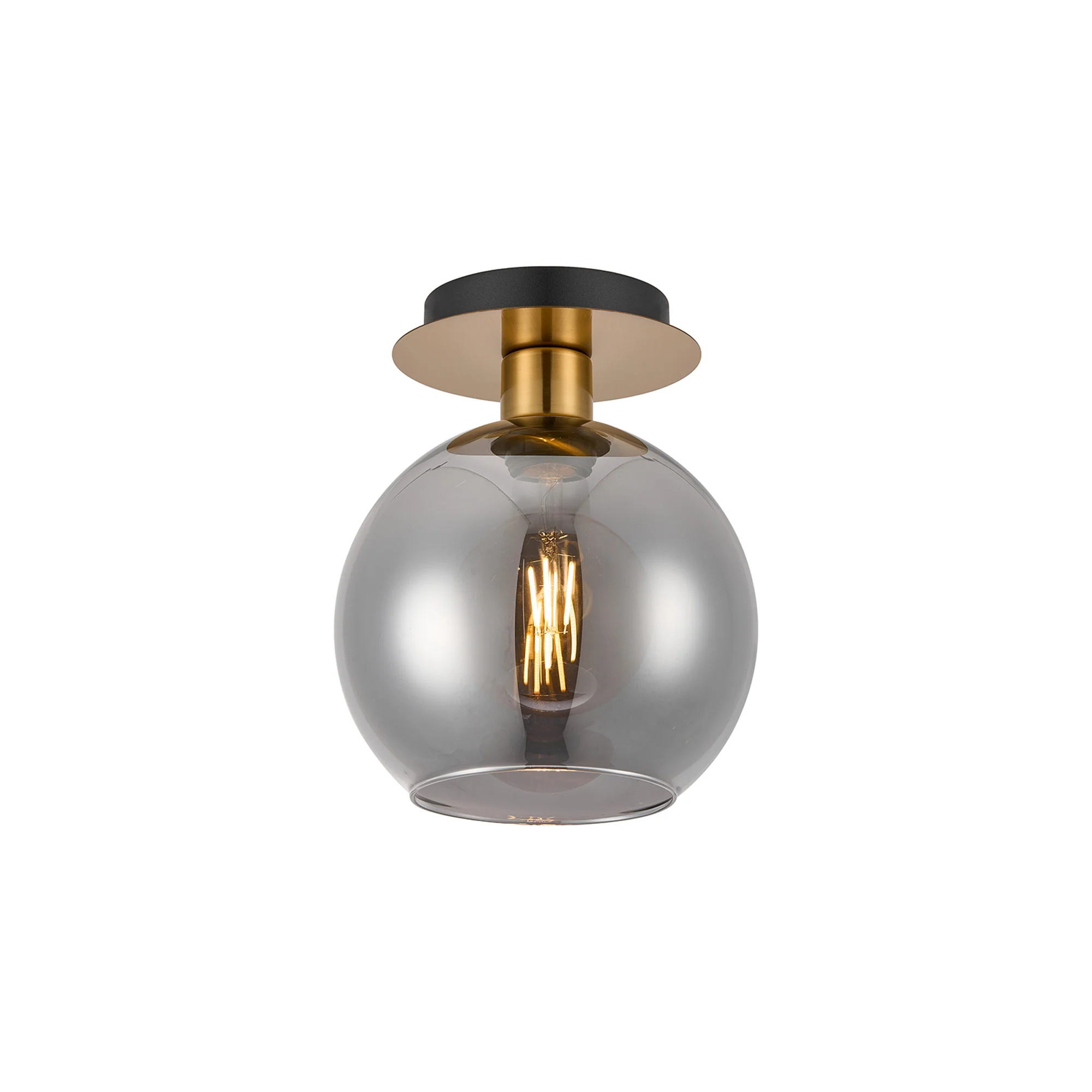 Lori 15cm Round Ceiling Semi-Flush Light - Antique Gold w Various Finishes - Image 5