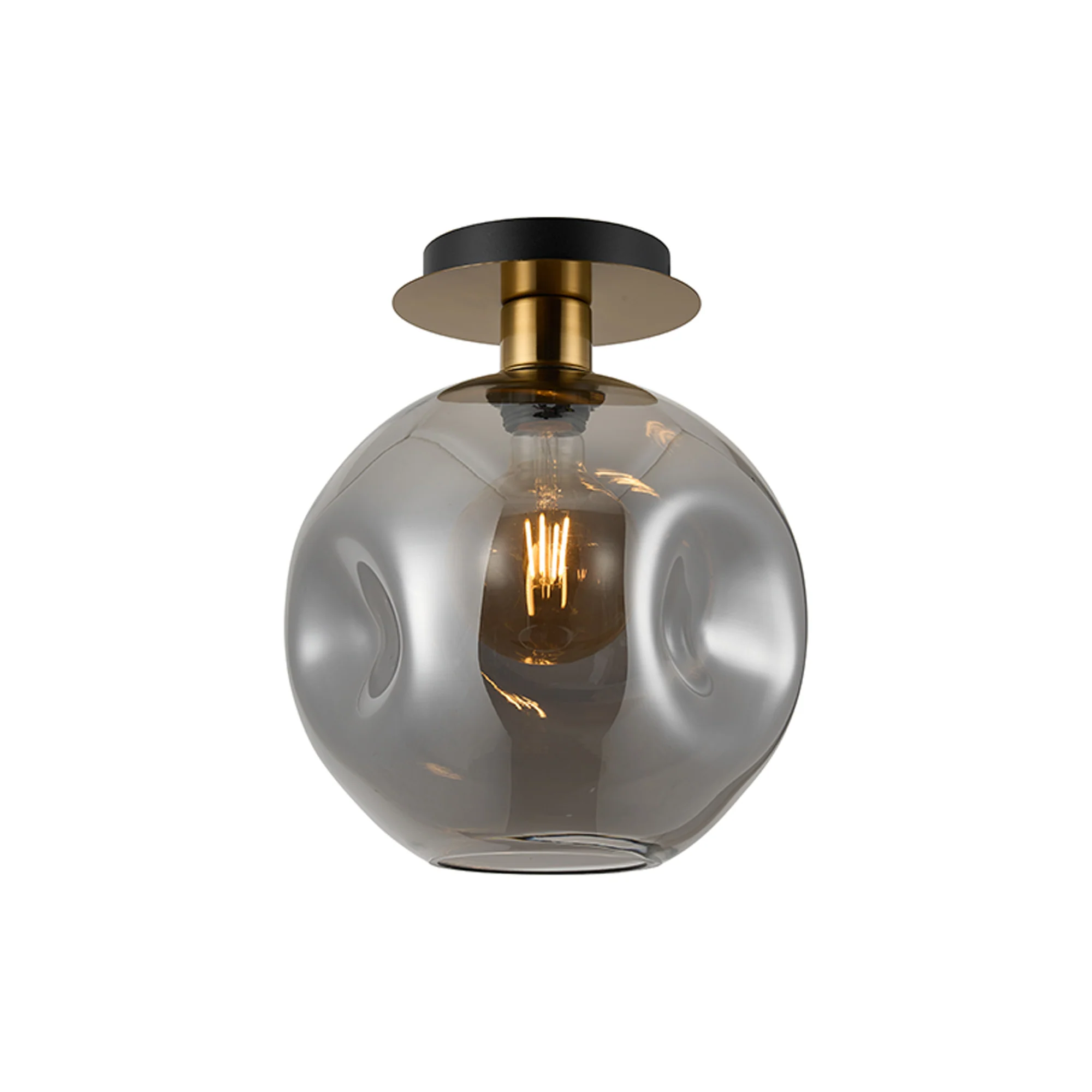 Lori 15cm Round Ceiling Semi-Flush Light - Antique Gold w Various Finishes - Image 6