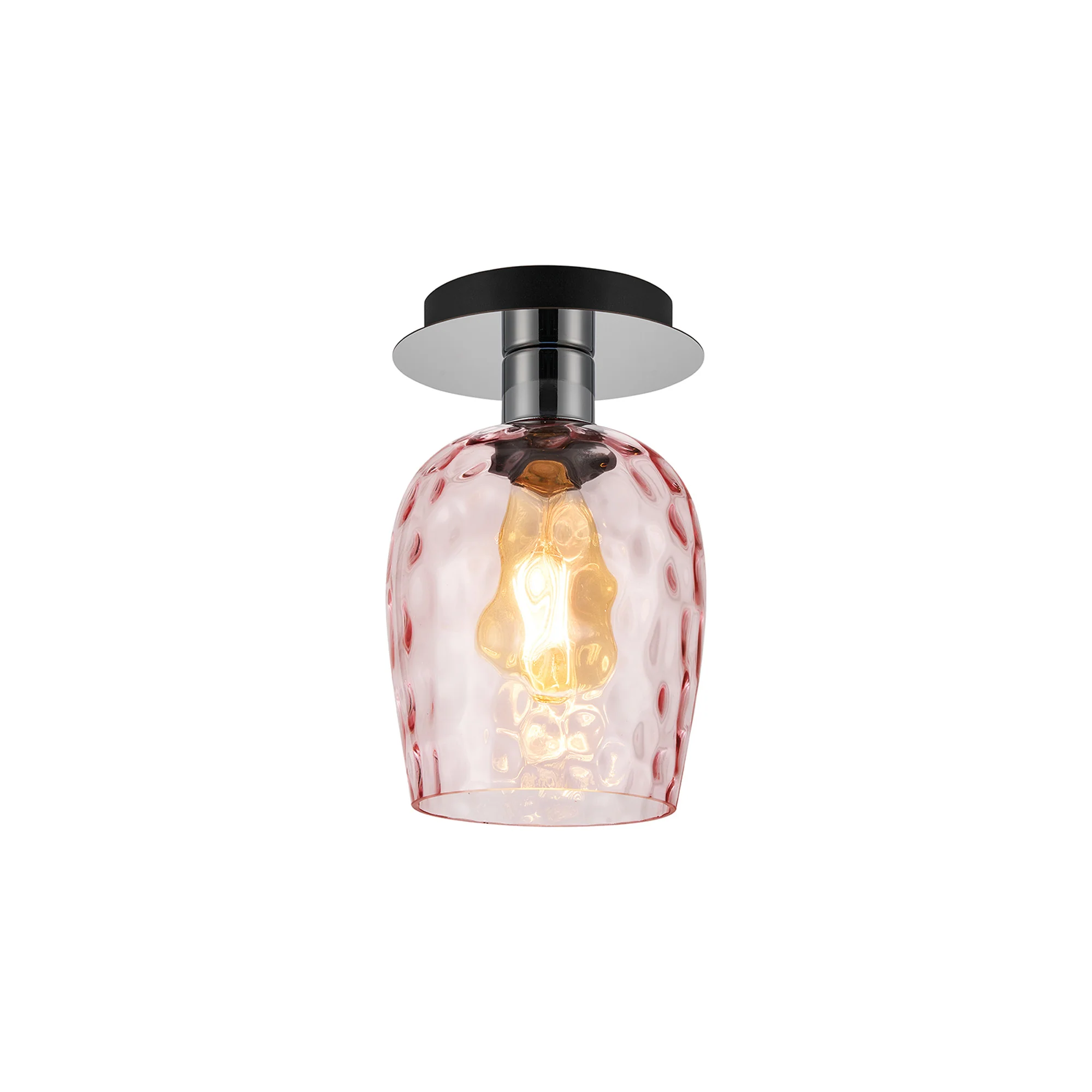 Lori 15cm Round Ceiling Semi-Flush Light -  Polished Chrome w Various Finishes - Image 2