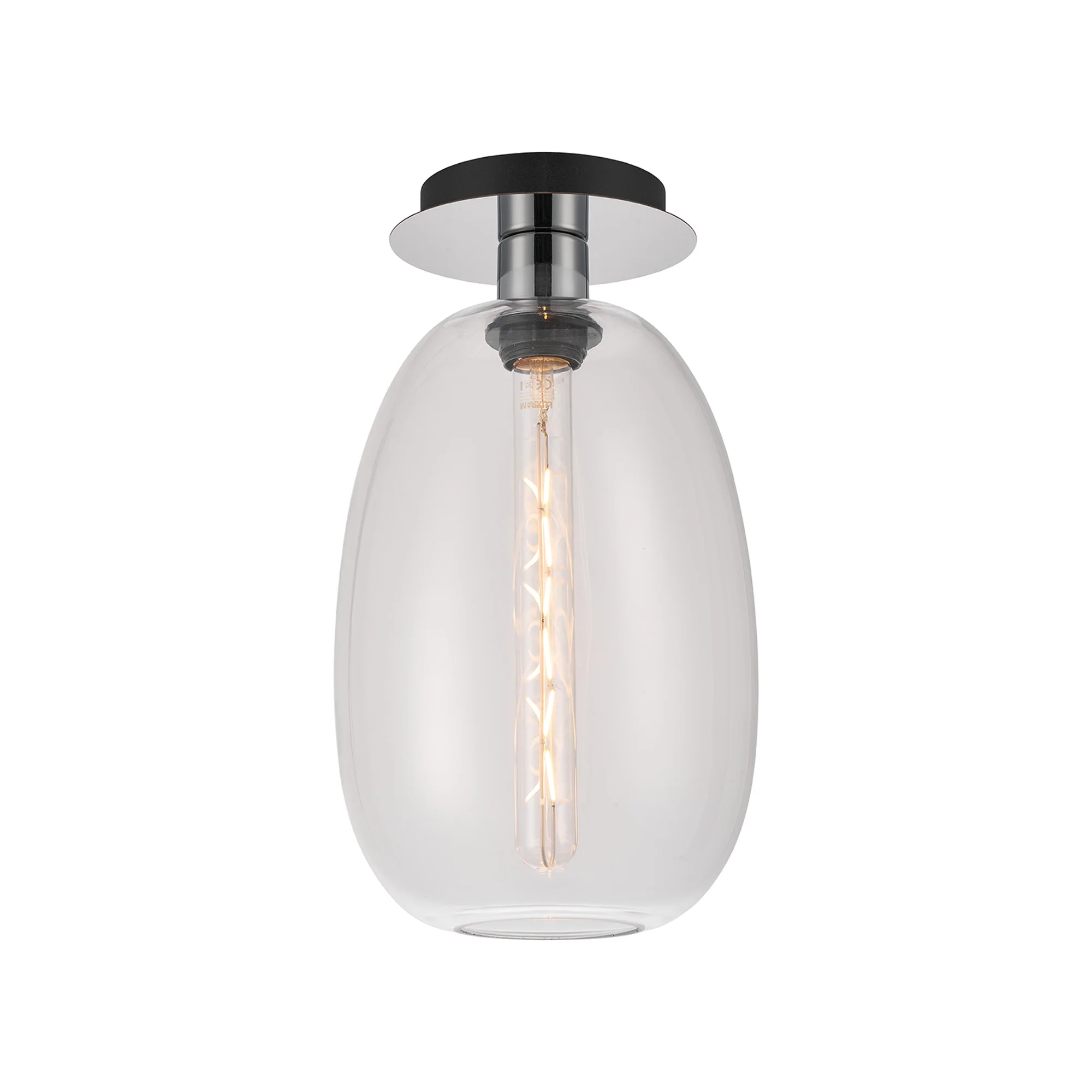 Lori 15cm Round Ceiling Semi-Flush Light -  Polished Chrome w Various Finishes - Image 5