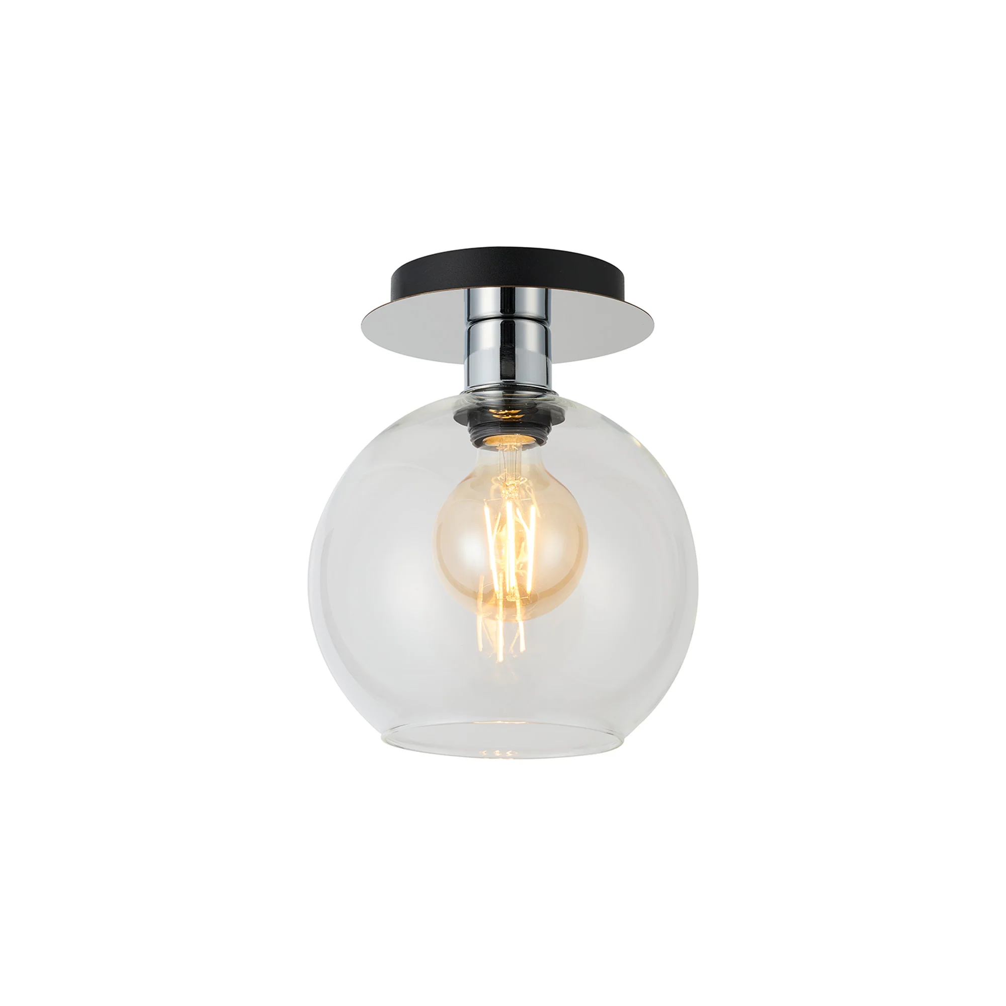 Lori 15cm Round Ceiling Semi-Flush Light -  Polished Chrome w Various Finishes - Image 6