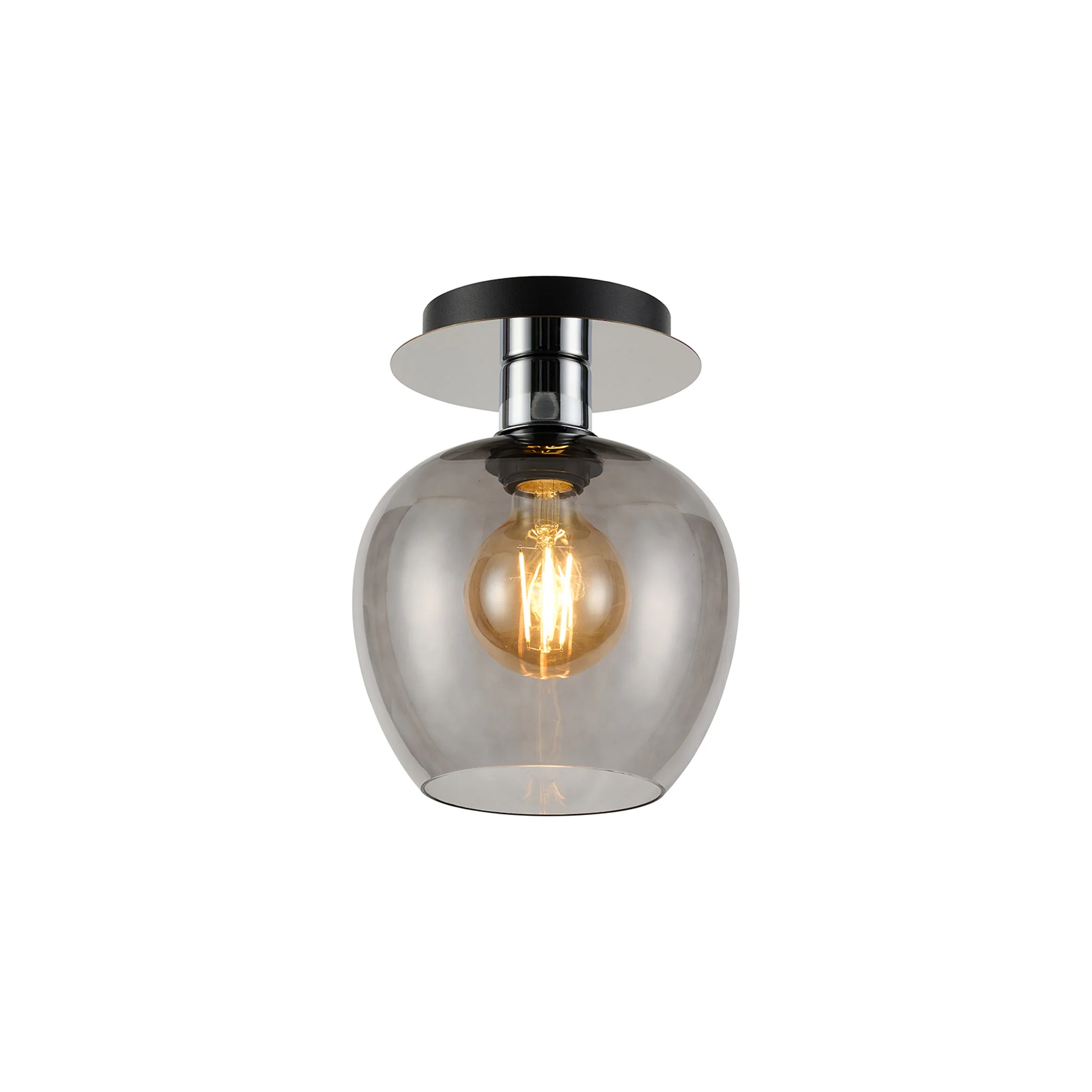 Lori 15cm Round Ceiling Semi-Flush Light -  Polished Chrome w Various Finishes - Image 8
