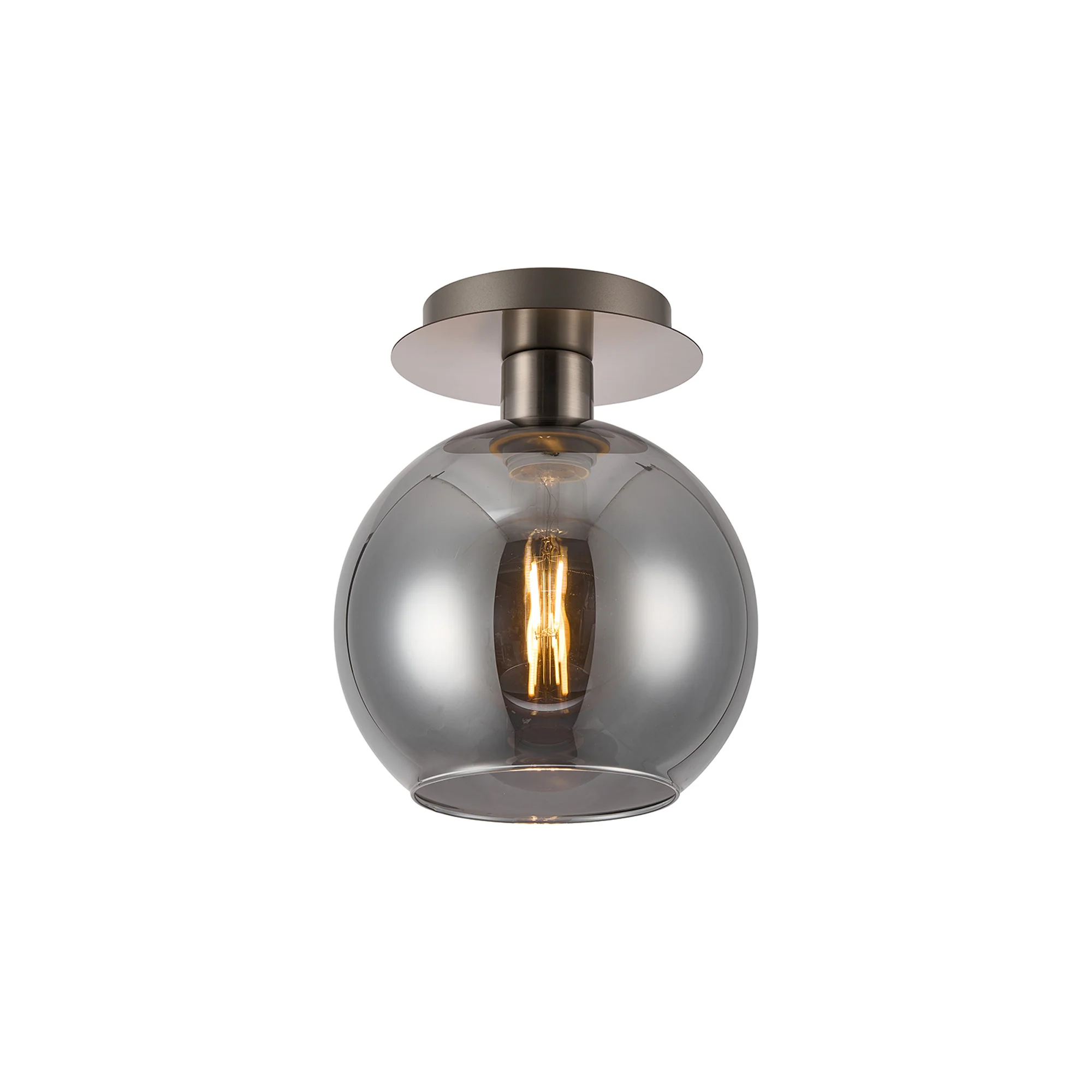 Lori 15cm Round Ceiling Semi-Flush Light - Satin Nickel w Various Finishes - Image 7