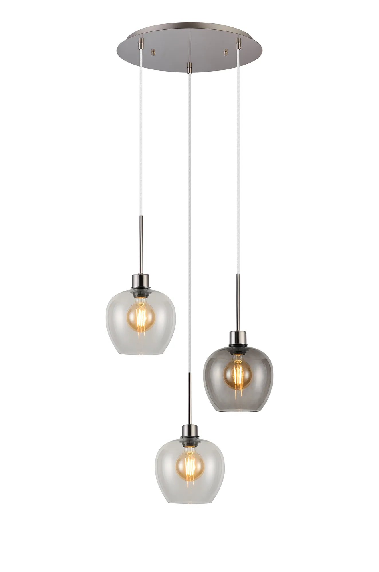 Lori 3Lt Cluster Pendant -Antique Gold w Various Glass Finishes - Image 10