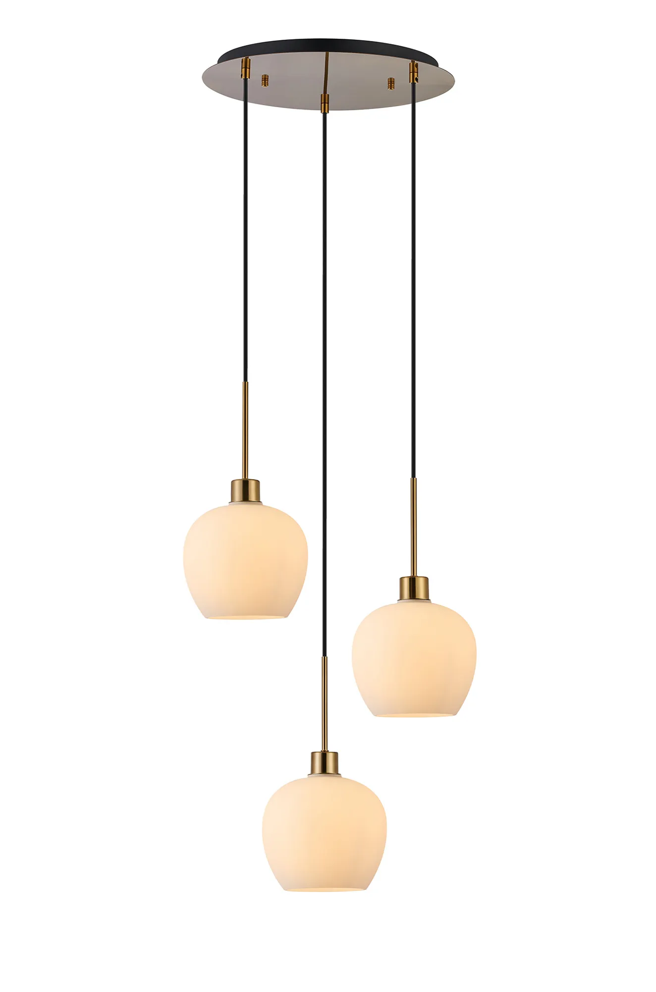 Lori 3Lt Cluster Pendant -Antique Gold w Various Glass Finishes - Image 7