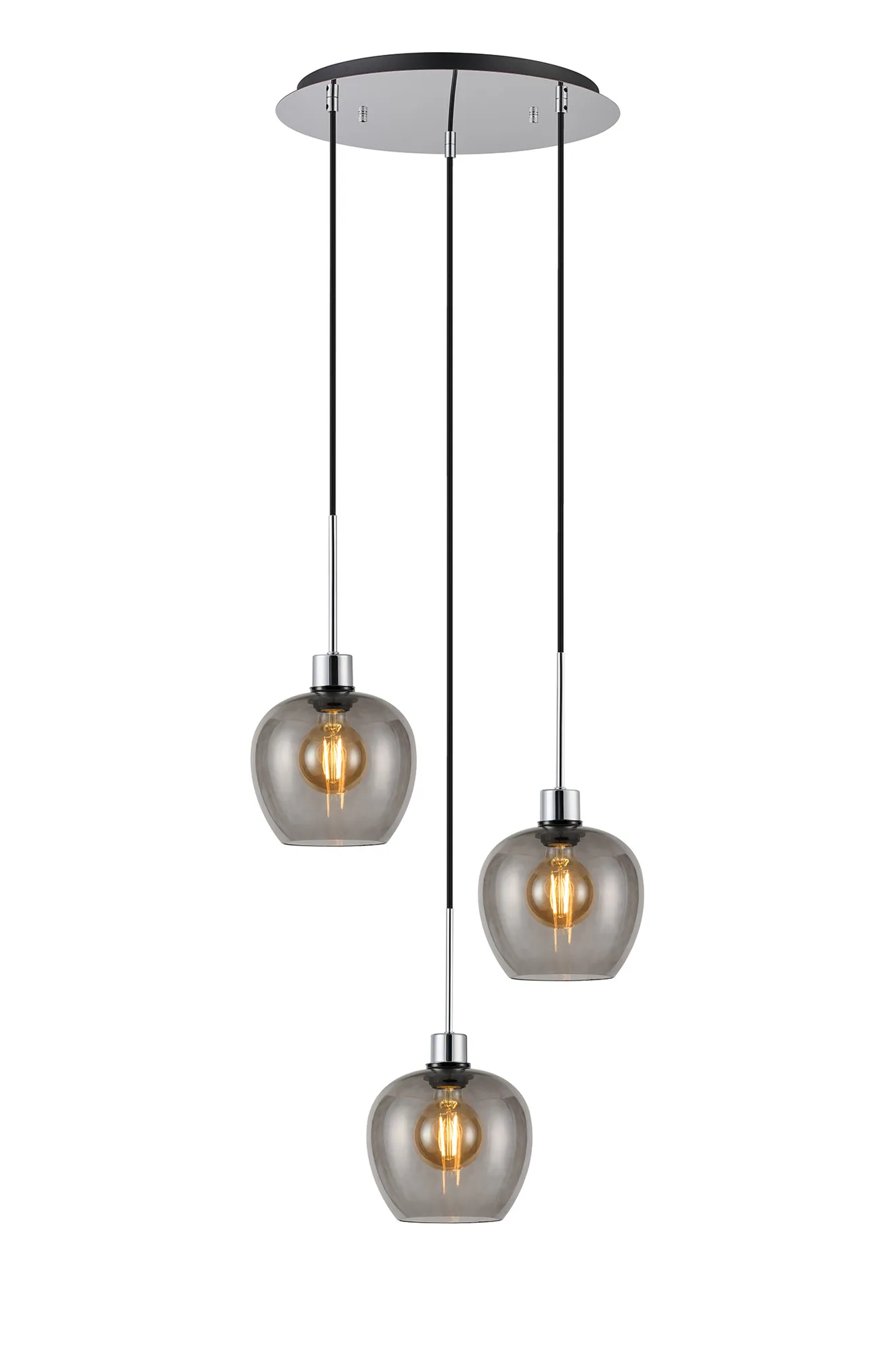 Lori 3Lt Cluster Pendant - Polished Chrome w Various Finishes - Image 10