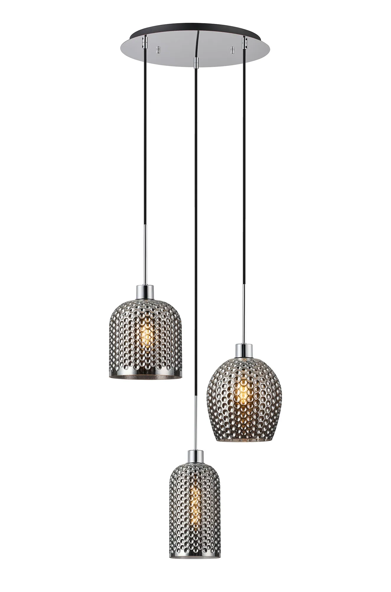 Lori 3Lt Cluster Pendant - Polished Chrome w Various Finishes - Image 11