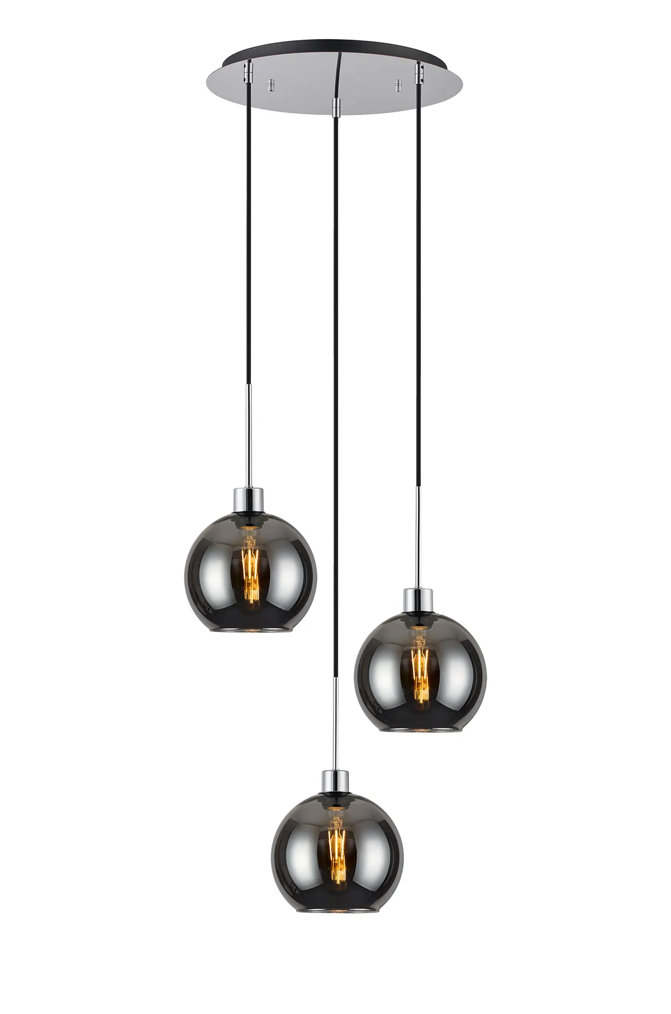 Lori 3Lt Cluster Pendant - Polished Chrome w Various Finishes - Image 12