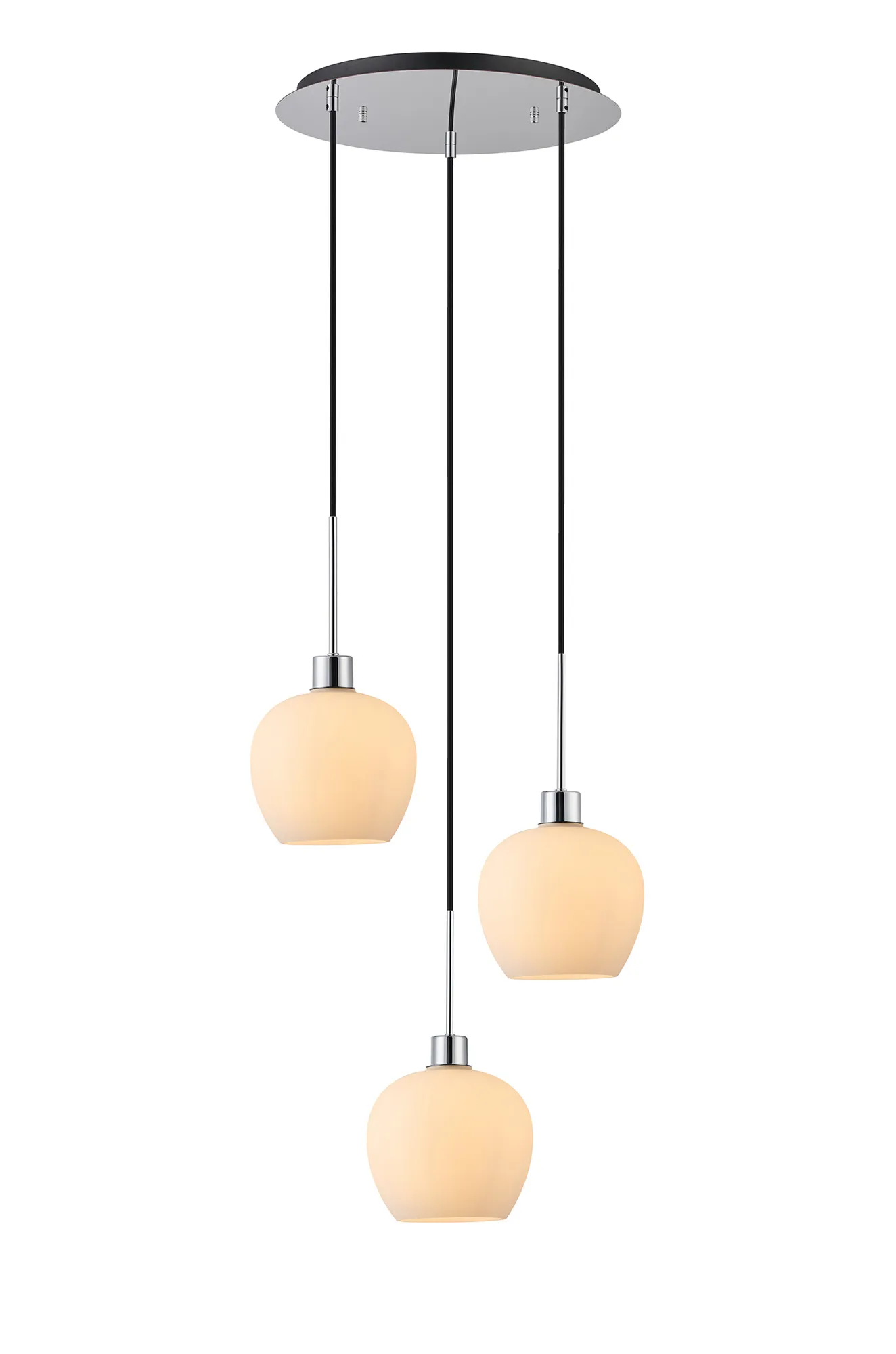 Lori 3Lt Cluster Pendant - Polished Chrome w Various Finishes - Image 9