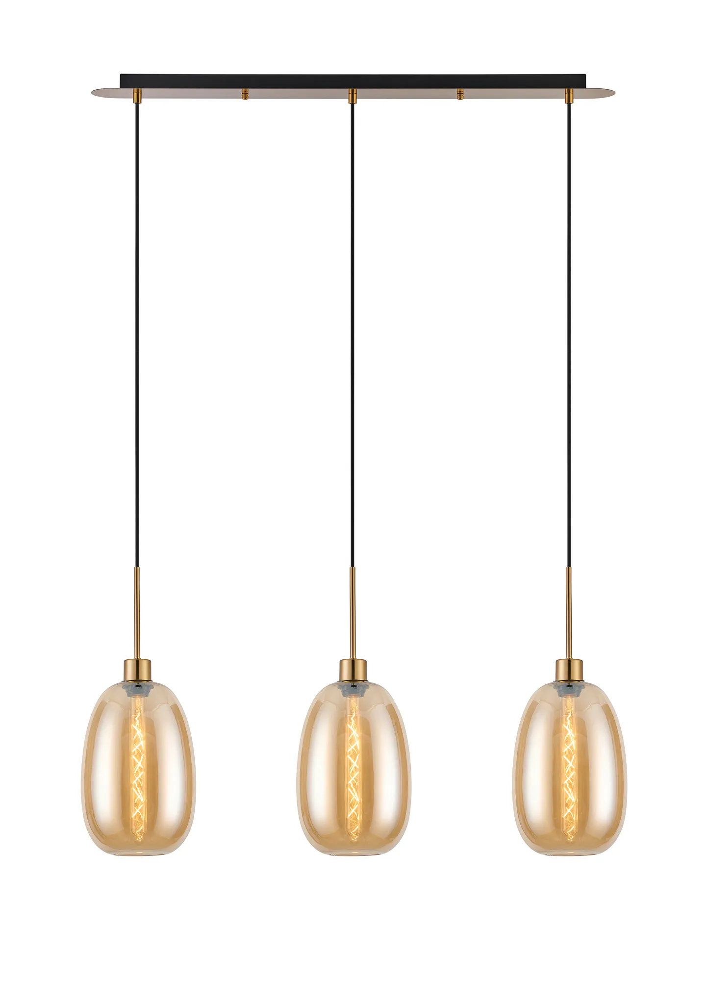 Lori 3Lt Linear Pendant- Antique Gold w Various Finishes - Image 2