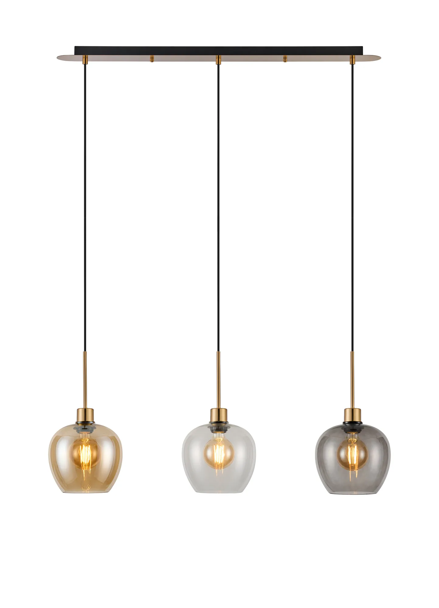 Lori 3Lt Linear Pendant- Antique Gold w Various Finishes - Image 3