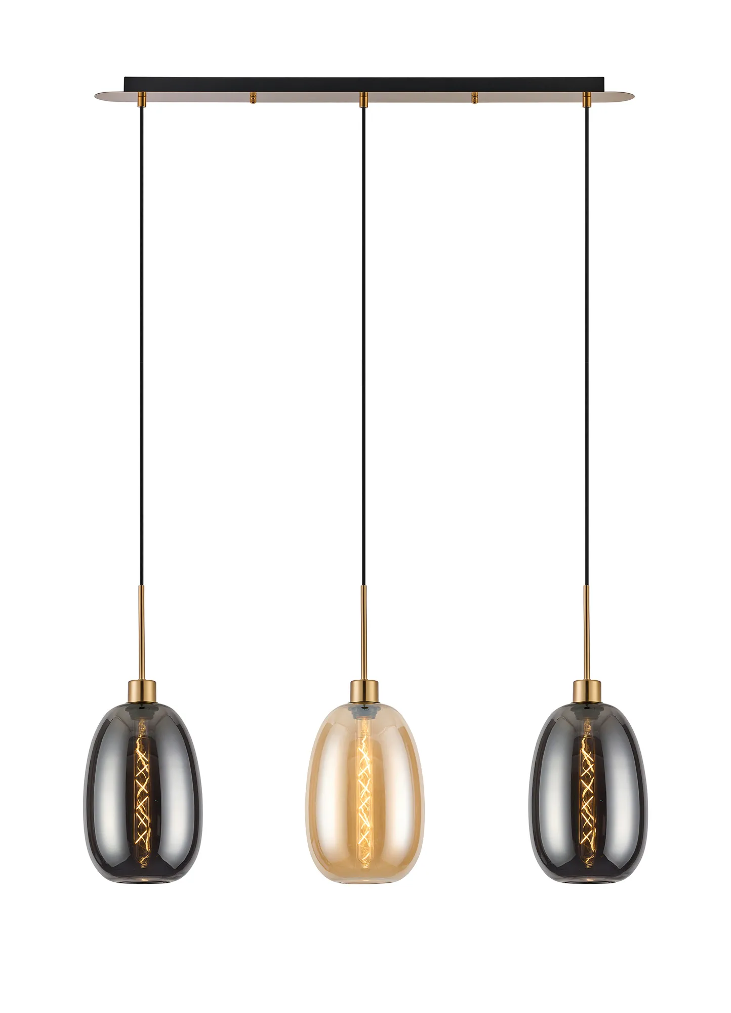 Lori 3Lt Linear Pendant- Antique Gold w Various Finishes - Image 4