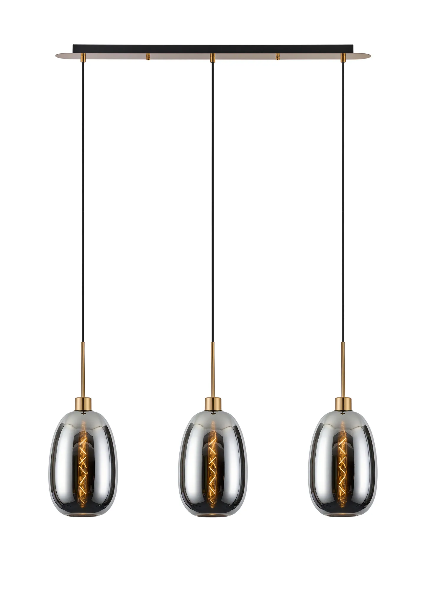 Lori 3Lt Linear Pendant- Antique Gold w Various Finishes - Image 5