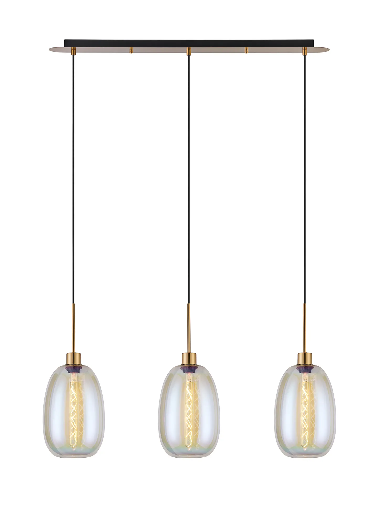 Lori 3Lt Linear Pendant- Antique Gold w Various Finishes - Image 6