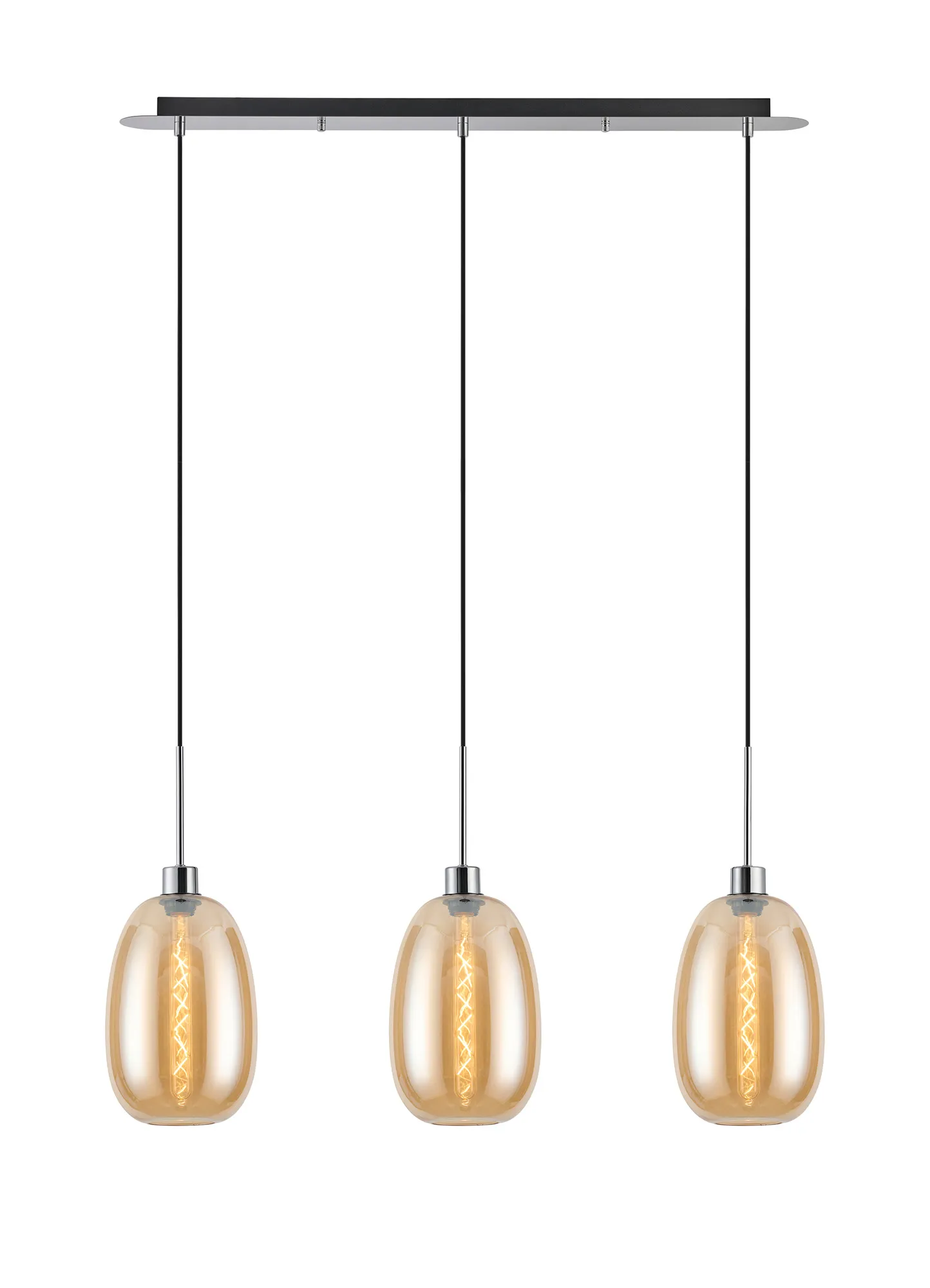 Lori 3Lt Linear Pendant- Polished Chrome w Various Finishes - Image 3