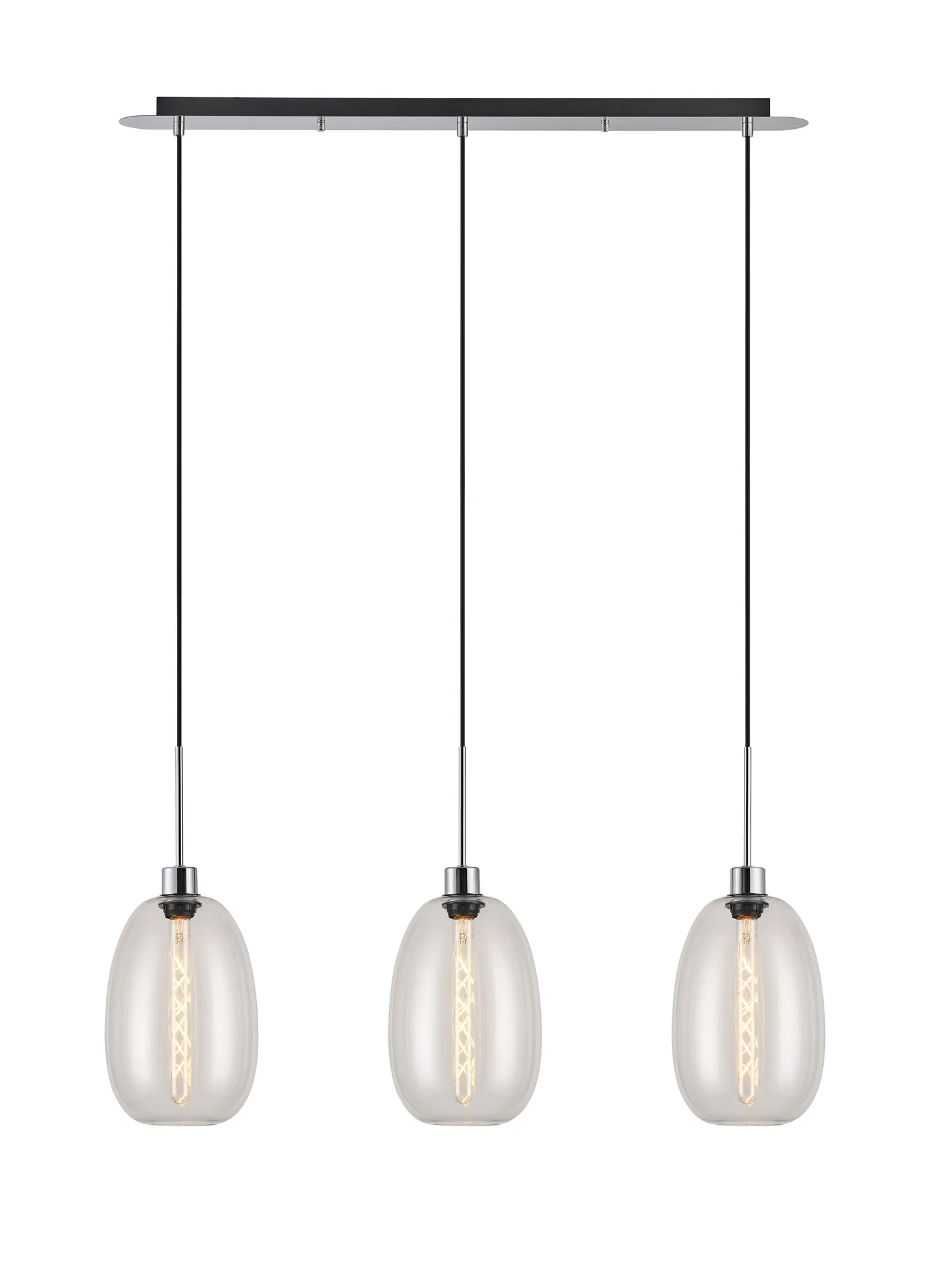 Lori 3Lt Linear Pendant- Polished Chrome w Various Finishes - Image 8