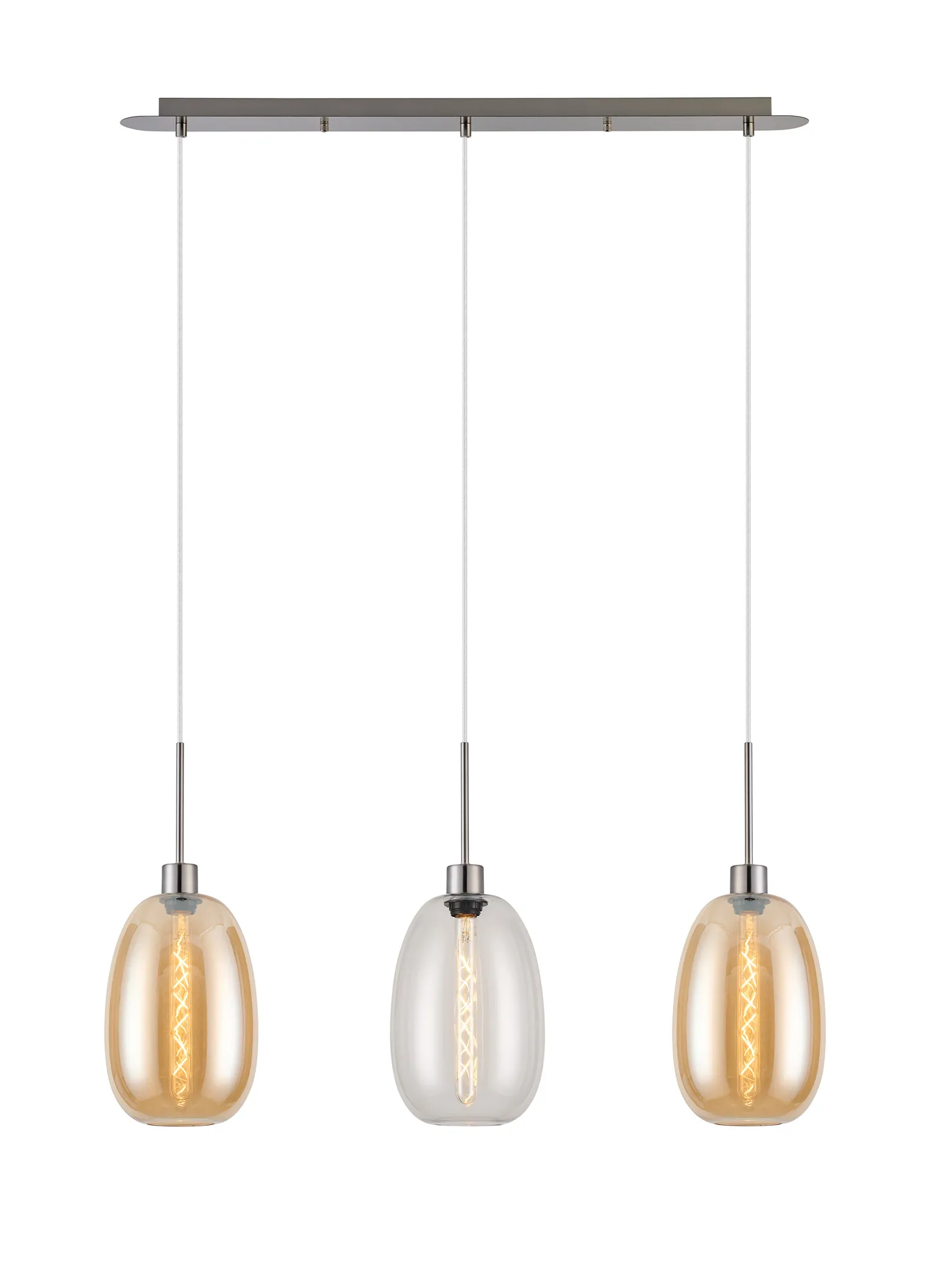 Lori 3Lt Linear Pendant- Satin Nickel w Various Finishes - Image 4