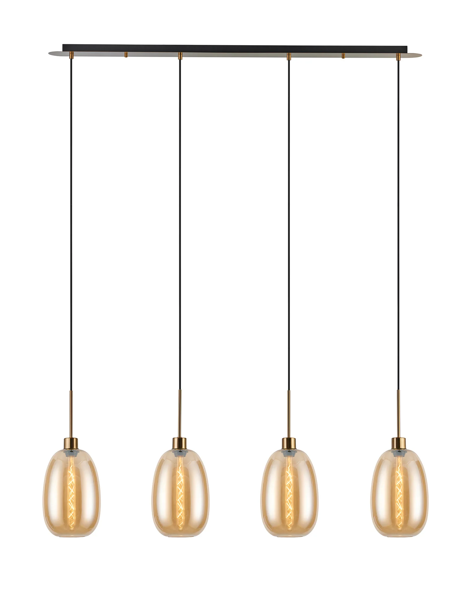 Lori 4Lt Linear Pendant- Antique Gold w Various Finishes - Image 2