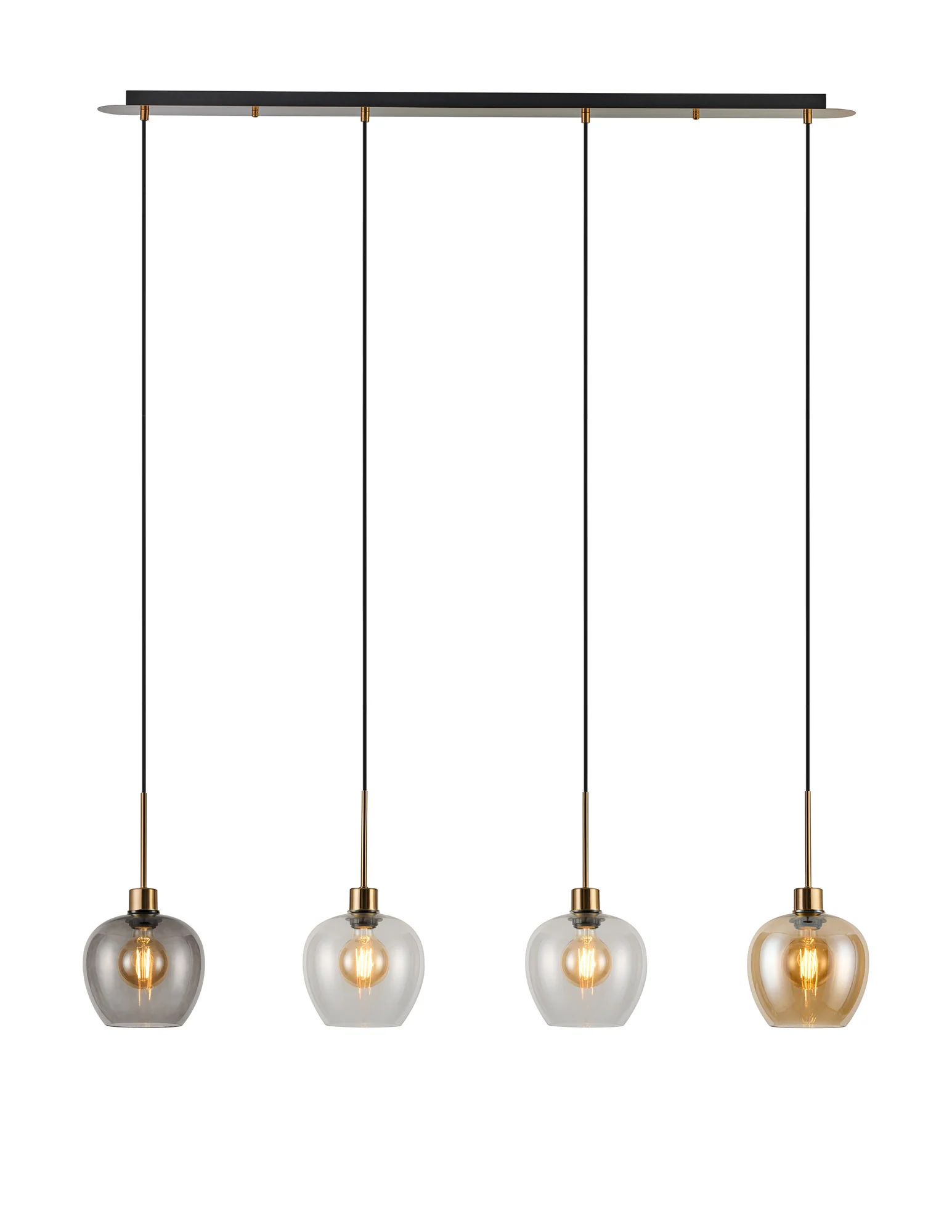 Lori 4Lt Linear Pendant- Antique Gold w Various Finishes - Image 3
