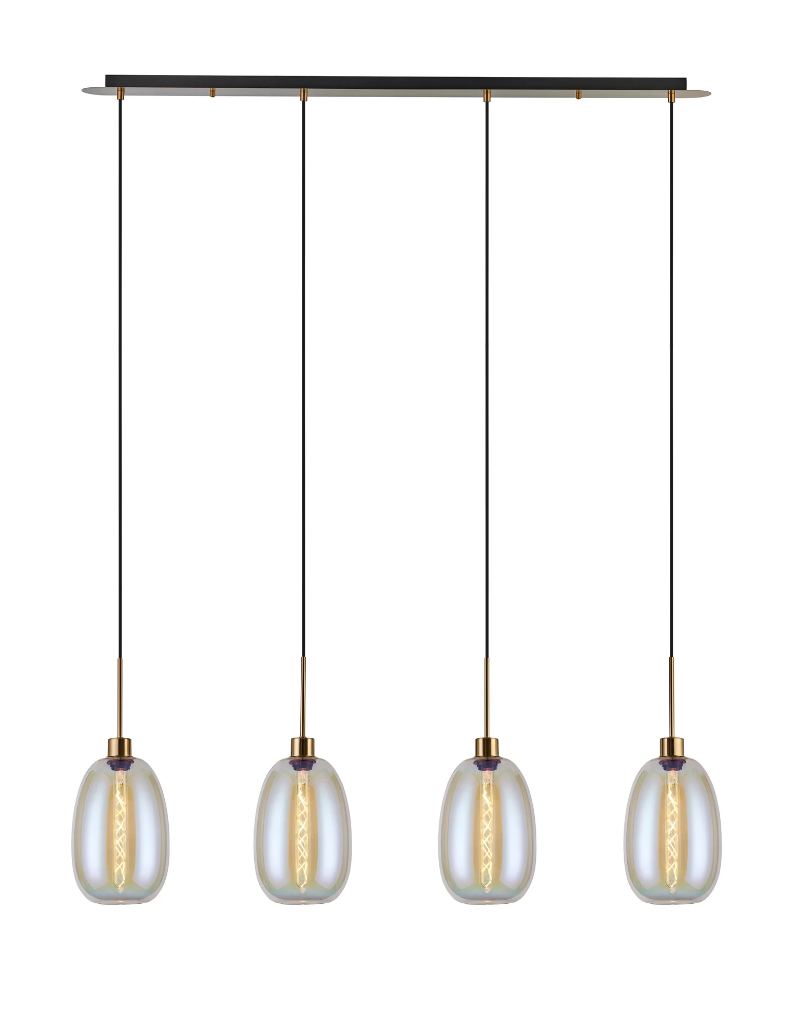 Lori 4Lt Linear Pendant- Antique Gold w Various Finishes - Image 4