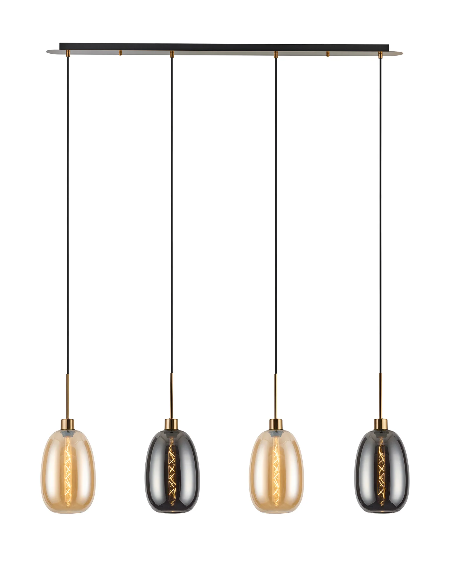 Lori 4Lt Linear Pendant- Antique Gold w Various Finishes - Image 5