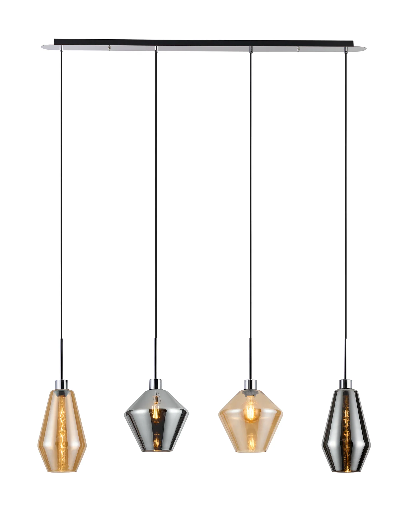 Lori 4Lt Linear Pendant- Polished Chrome w Various Finishes - Image 3