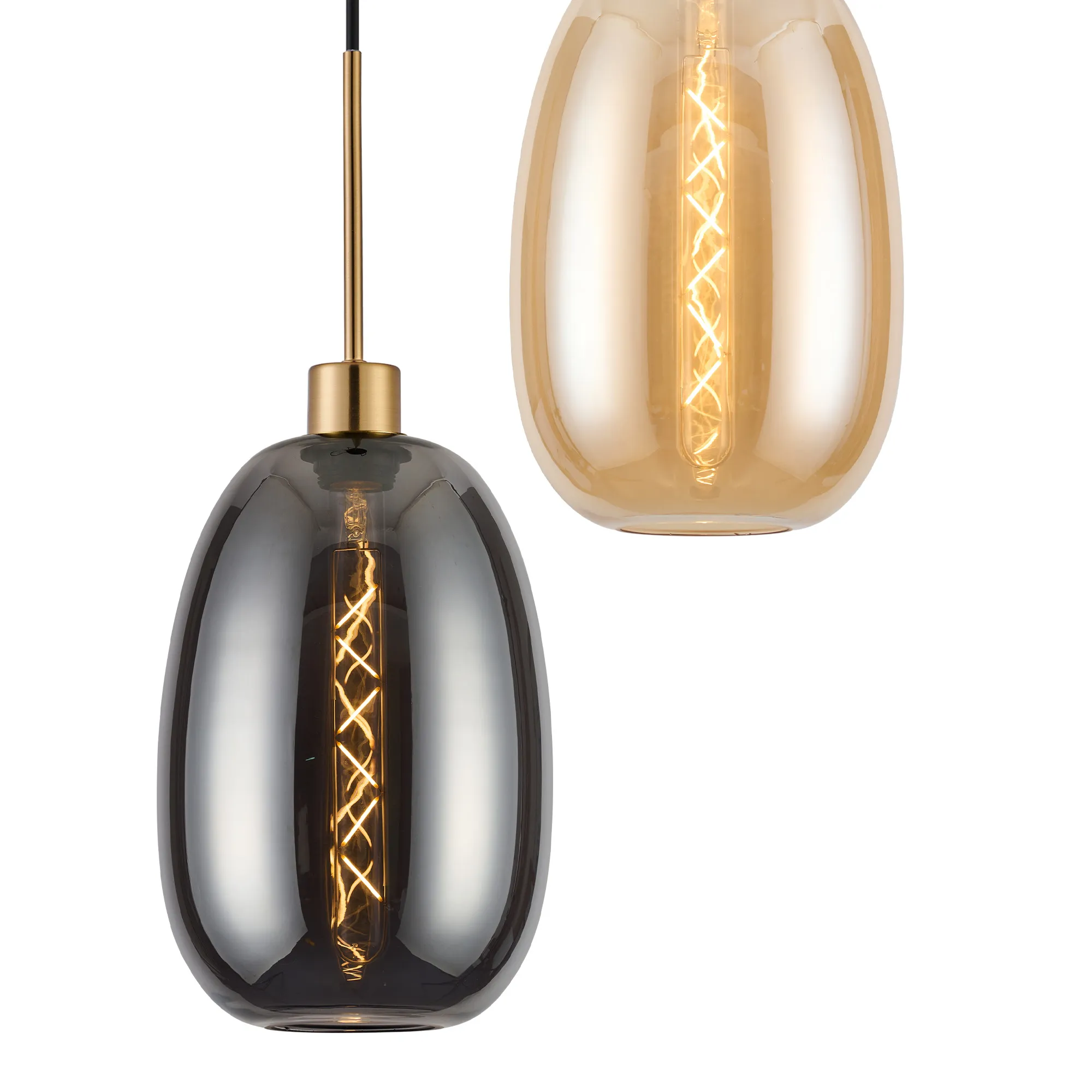 Lori 5 Light Cluster Pendant Adjustable E27- Antique Gold w Various Glass Finishes - Image 16