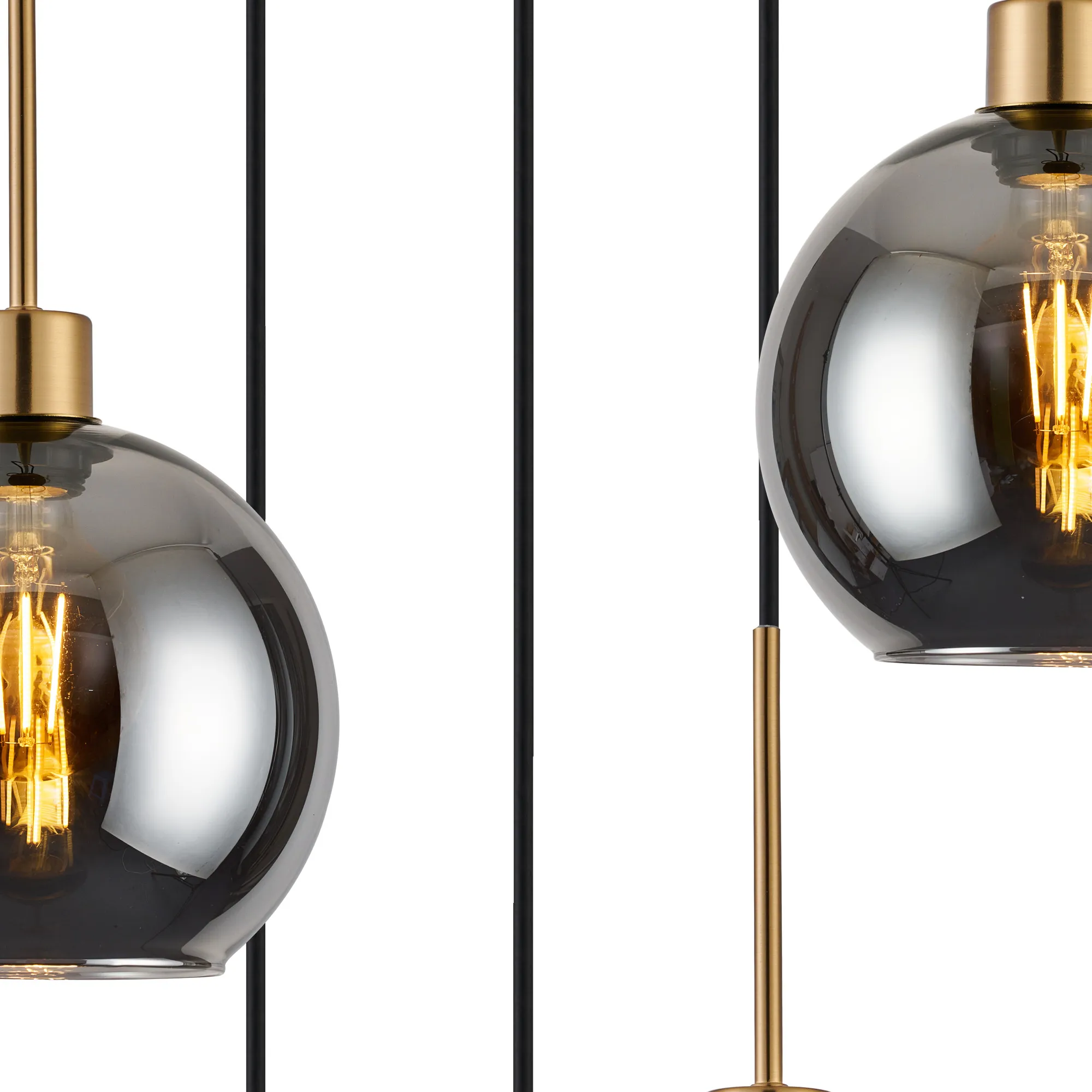 Lori 5 Light Cluster Pendant Adjustable E27- Antique Gold w Various Glass Finishes - Image 17