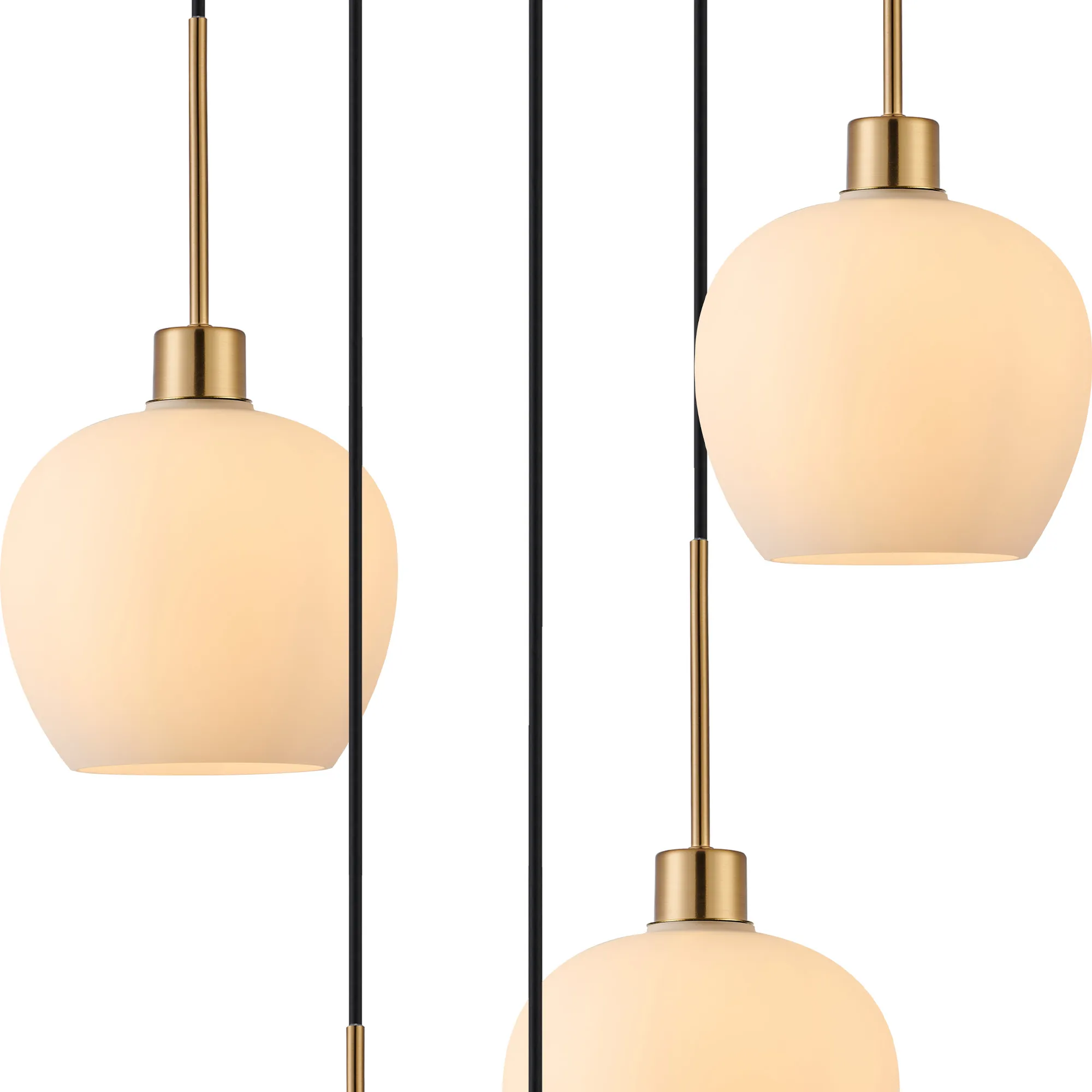 Lori 5 Light Cluster Pendant Adjustable E27- Antique Gold w Various Glass Finishes - Image 18
