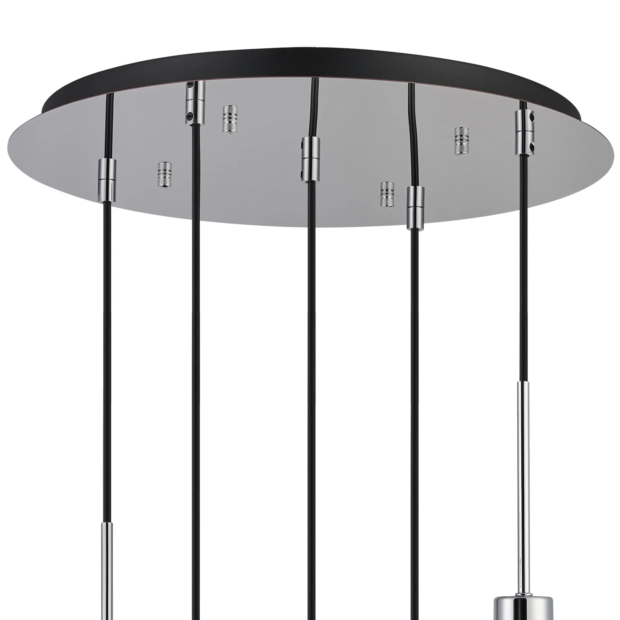 Lori 5 Light Cluster Pendant Adjustable E27- Polished Chrome w Various Glass Finishes - Image 19