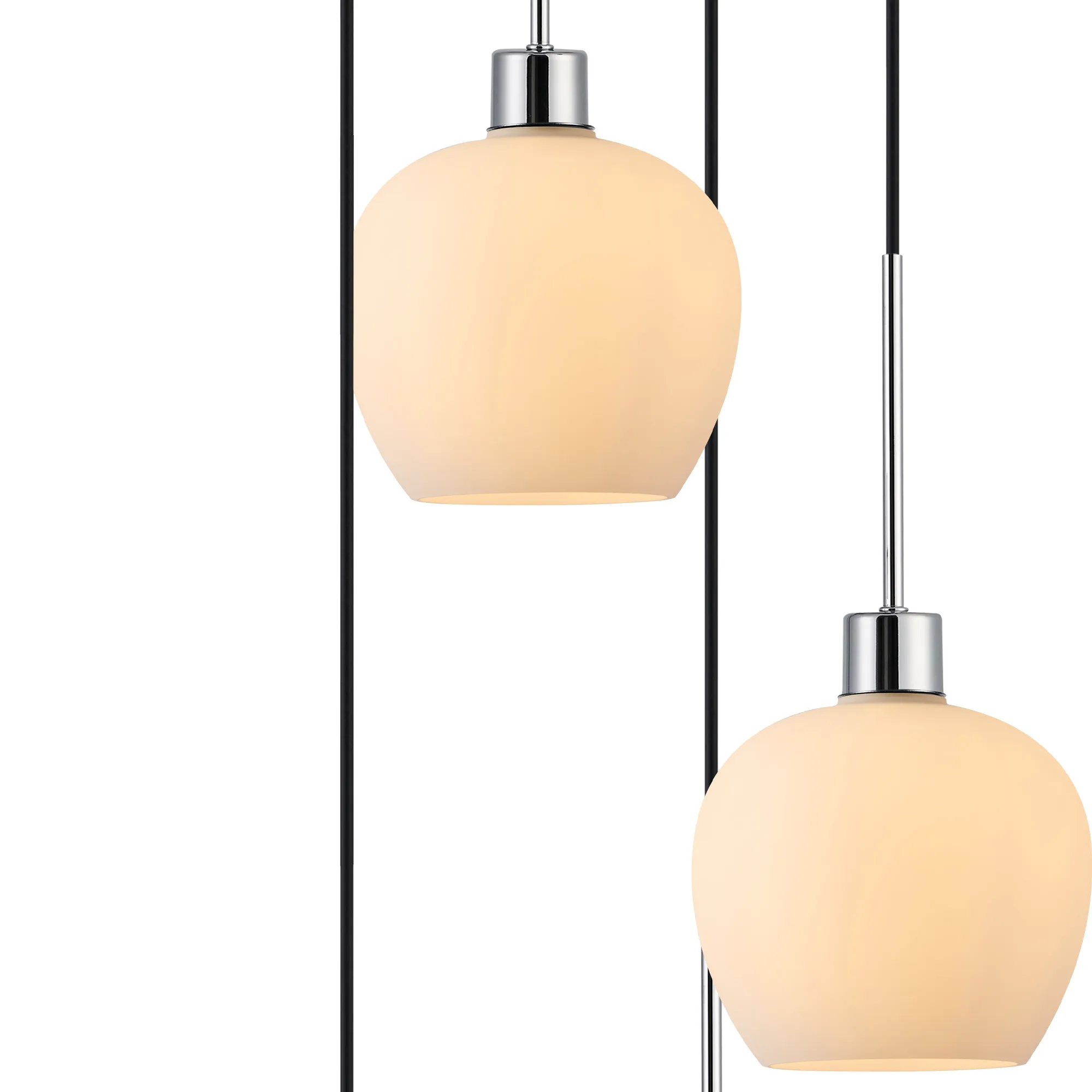 Lori 5 Light Cluster Pendant Adjustable E27- Polished Chrome w Various Glass Finishes - Image 24