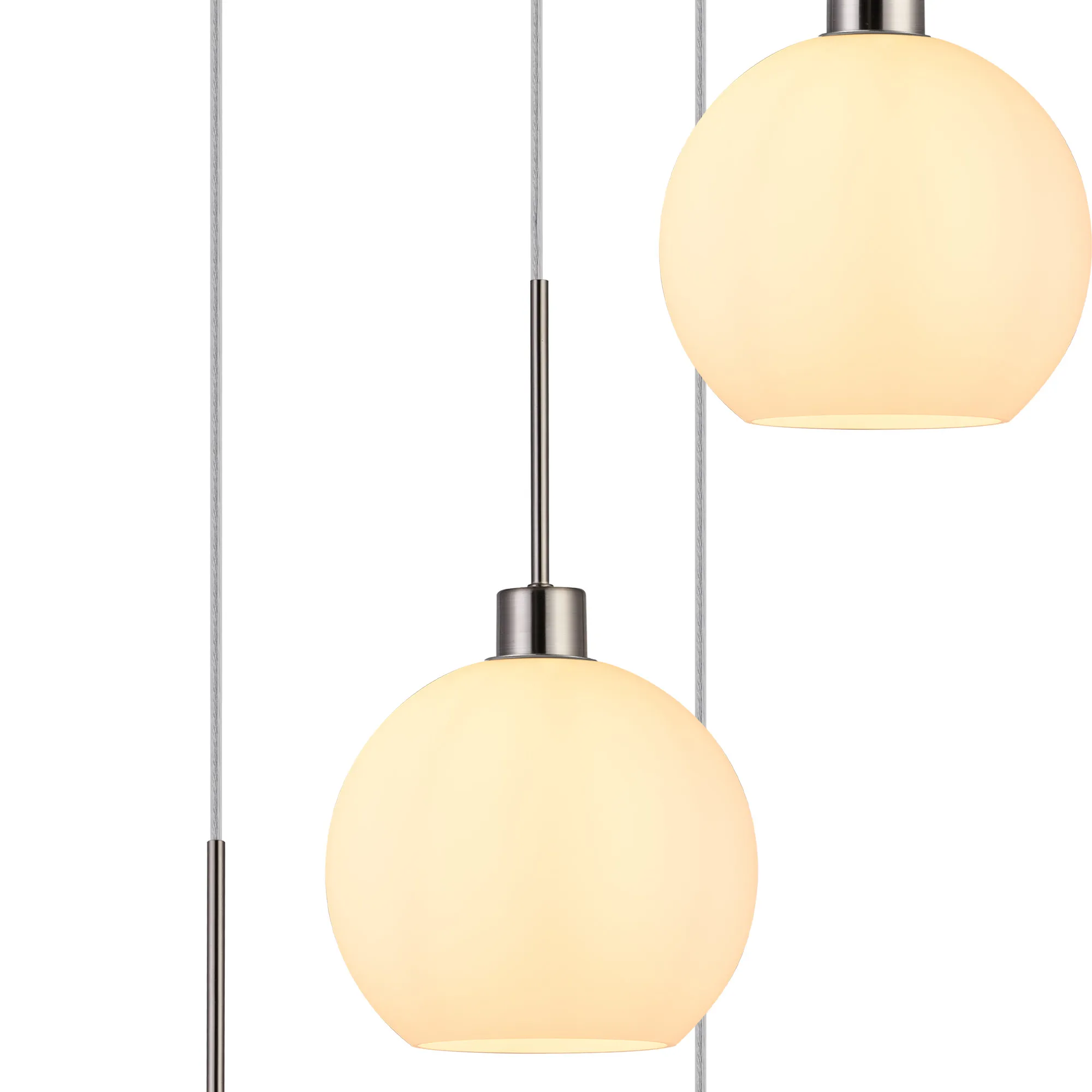 Lori 5 Light Cluster Pendant Adjustable E27- Satin Nickel w Various Glass Finishes - Image 12