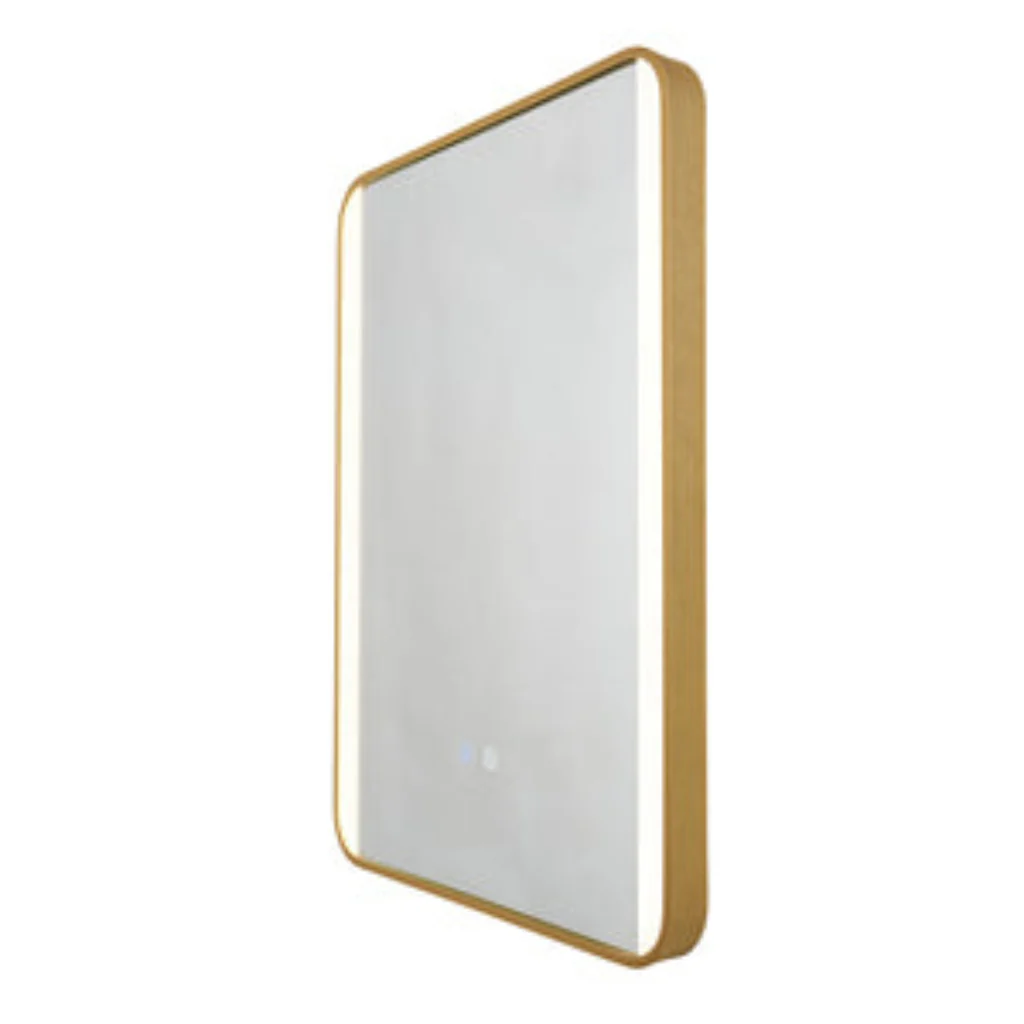 Lori CCT LED Bathroom Mirror with Motion Sensor and Demist- Satin Brass/ Matt Black