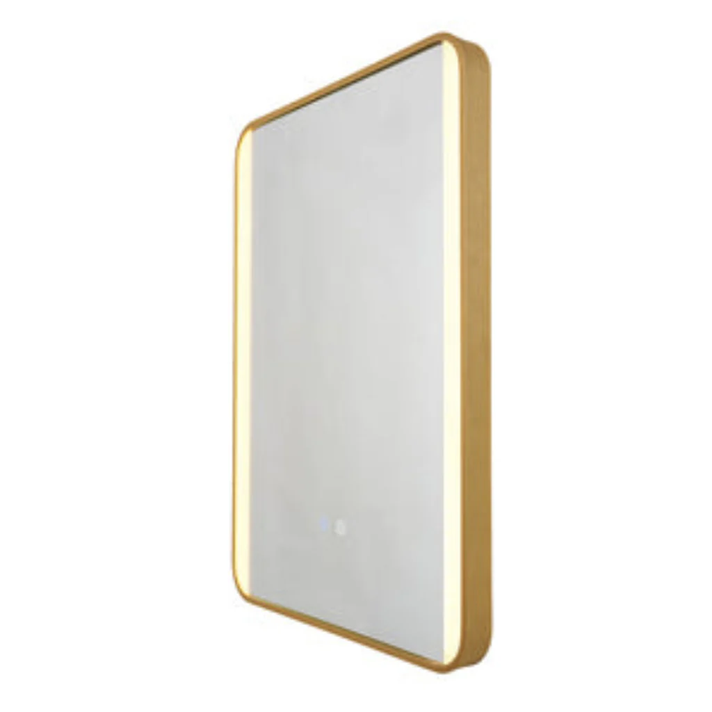 Lori CCT LED Bathroom Mirror with Motion Sensor and Demist- Satin Brass/ Matt Black - Image 3