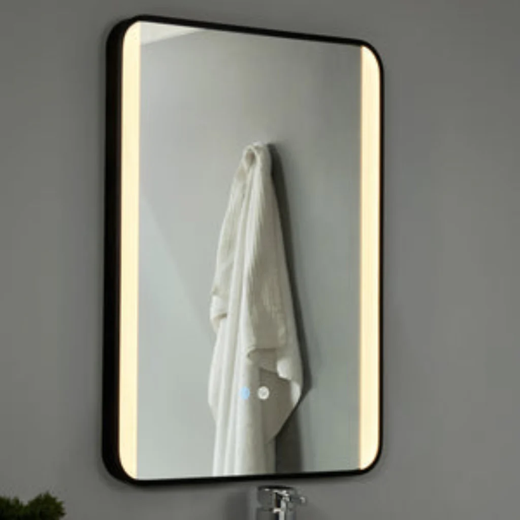 Lori CCT LED Bathroom Mirror with Motion Sensor and Demist- Satin Brass/ Matt Black - Image 7