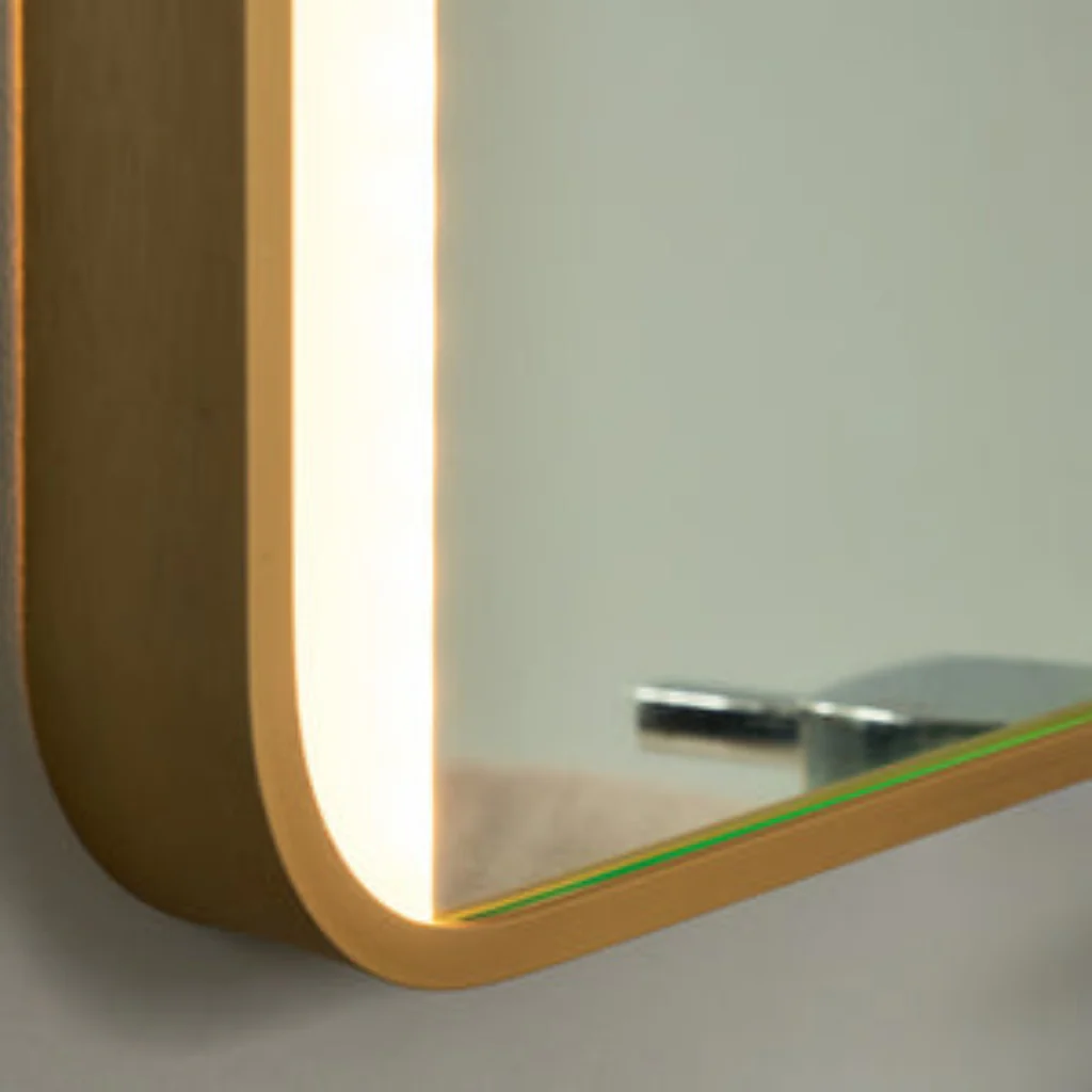 Lori CCT LED Bathroom Mirror with Motion Sensor and Demist- Satin Brass/ Matt Black - Image 8