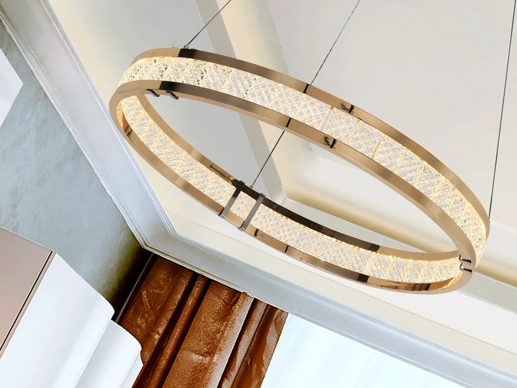 Lorian 1 Ring Ceiling Light- Gloss Golden Finish - Image 4