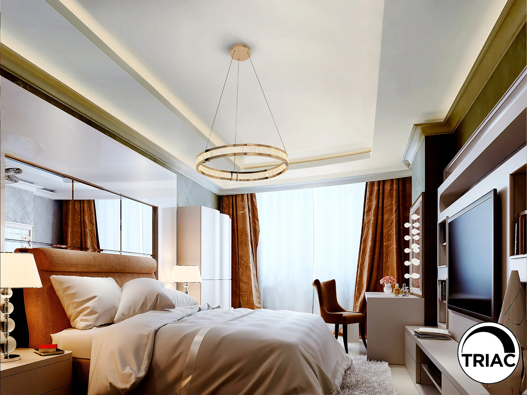 Lorian 1 Ring Ceiling Light- Gloss Golden Finish - Image 5
