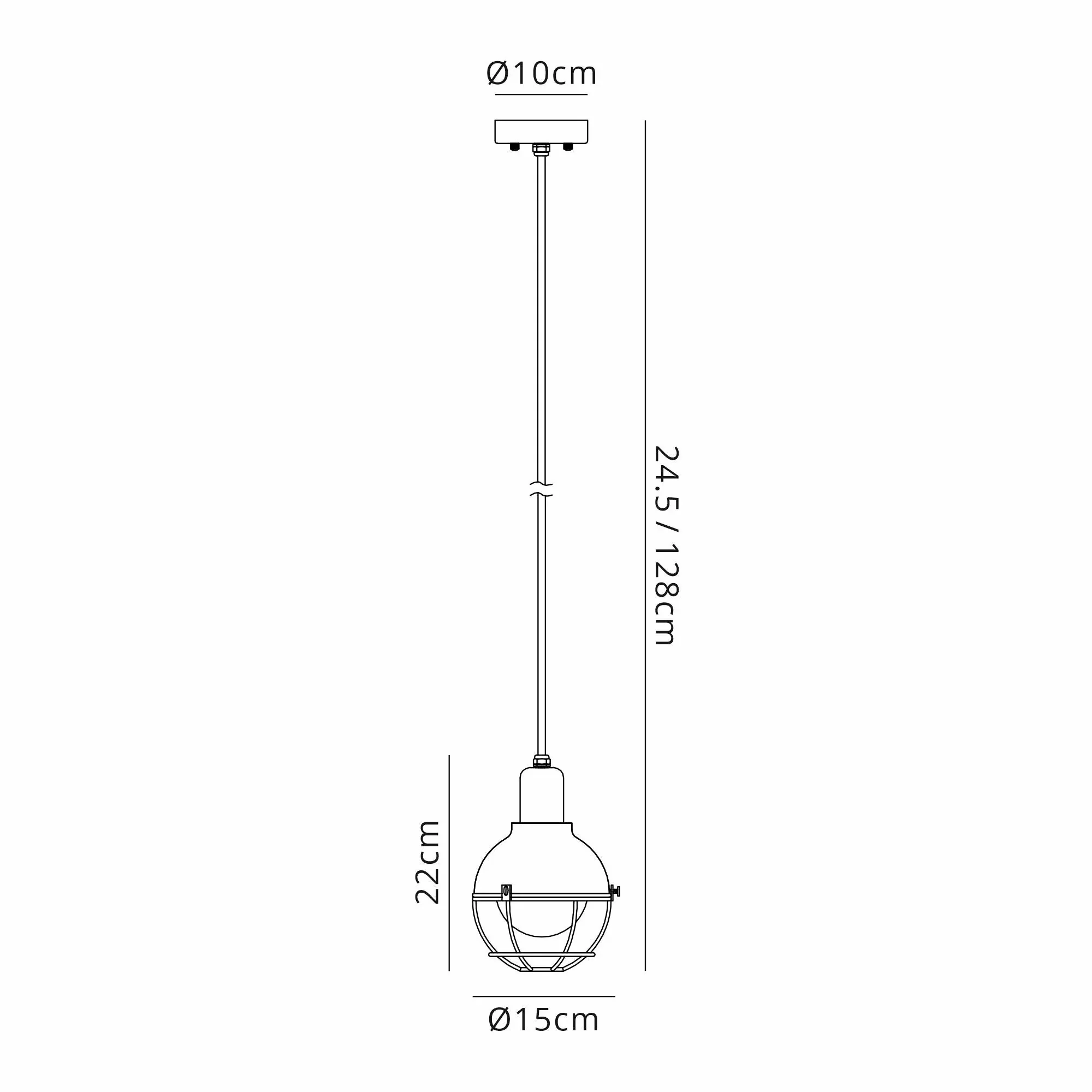 Lottie Pendant IP65 - Matt Black - Image 3