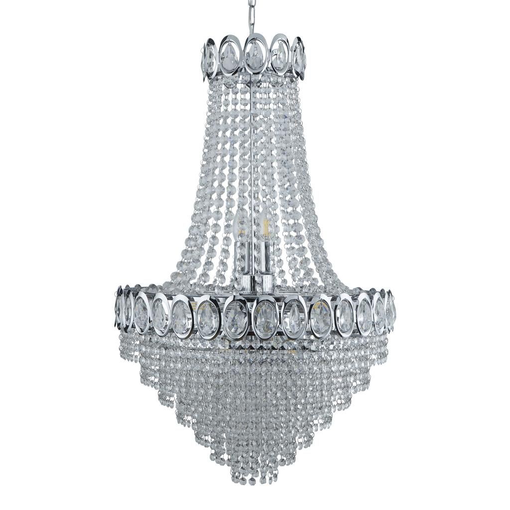 Louis Phillipe 11Lt Crystal Centre Ceiling Light - Chrome & Clear Finish - Image 2