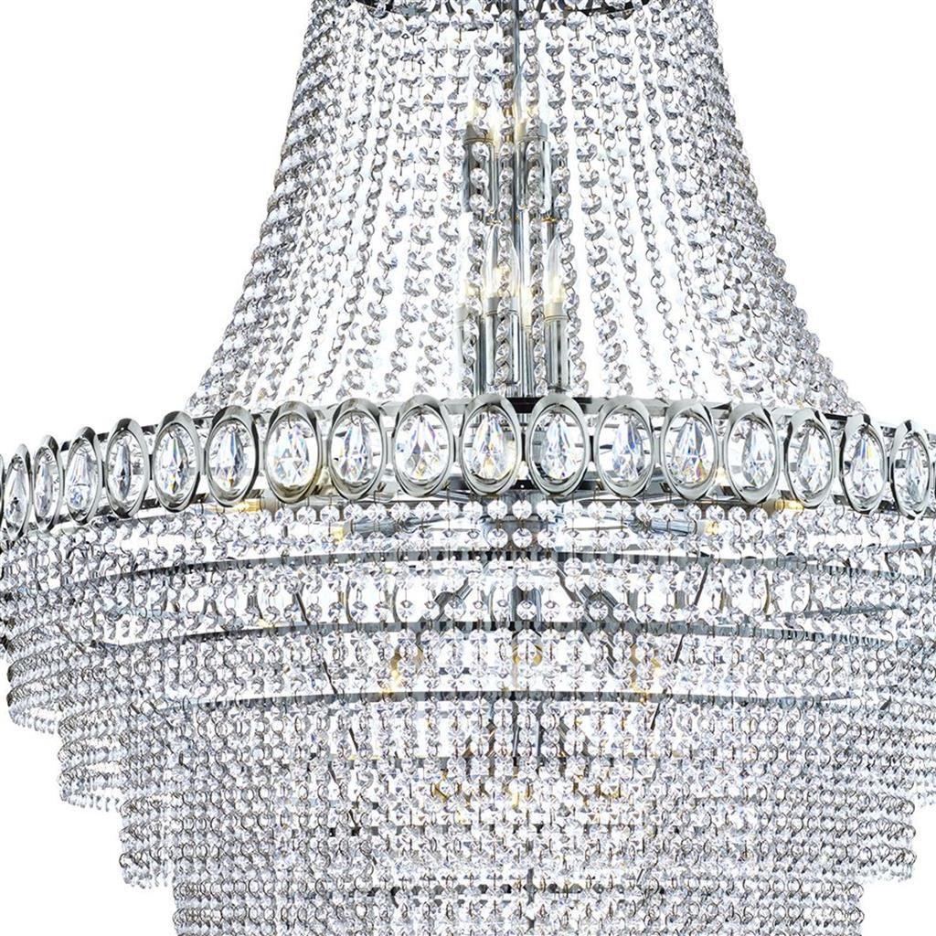 Louis Phillipe 28Lt Tiered Crystal Ceiling Light - Clear Crystal Finish - Image 2